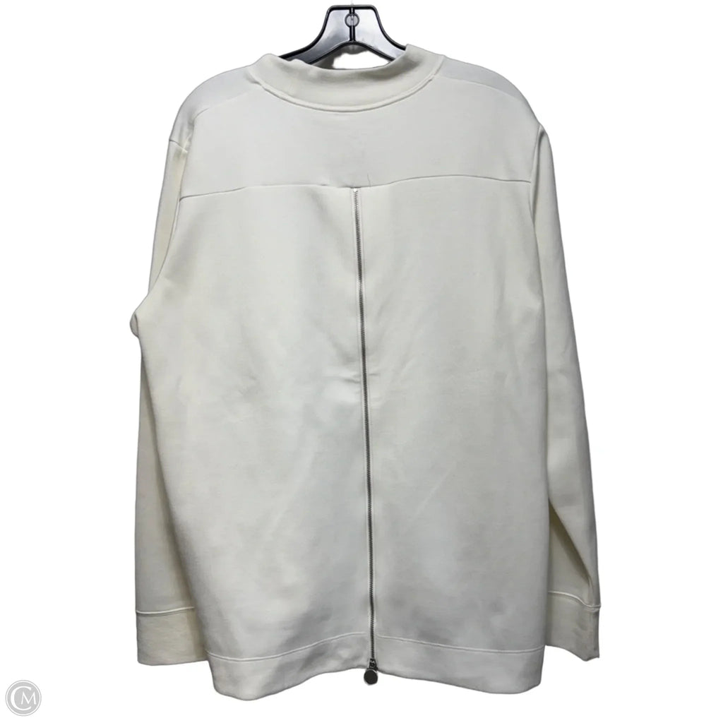 Athletic Top Long Sleeve Collar By Nike Apparel In White, Size: Xxl