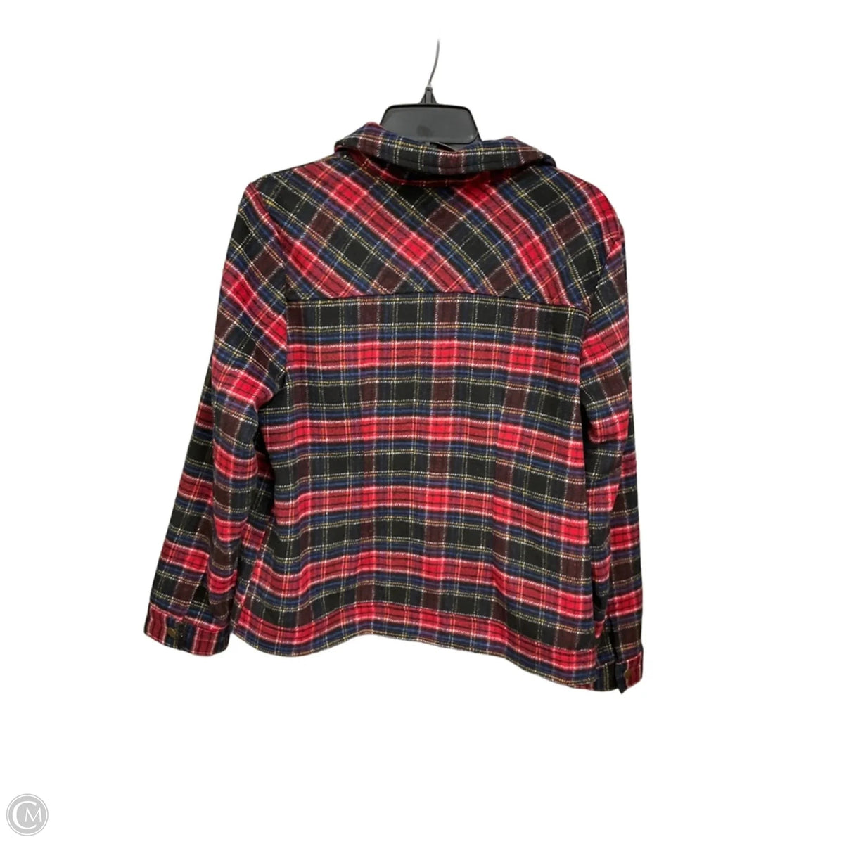 Jacket Shirt By Christopher And Banks In Plaid Pattern, Size: M
