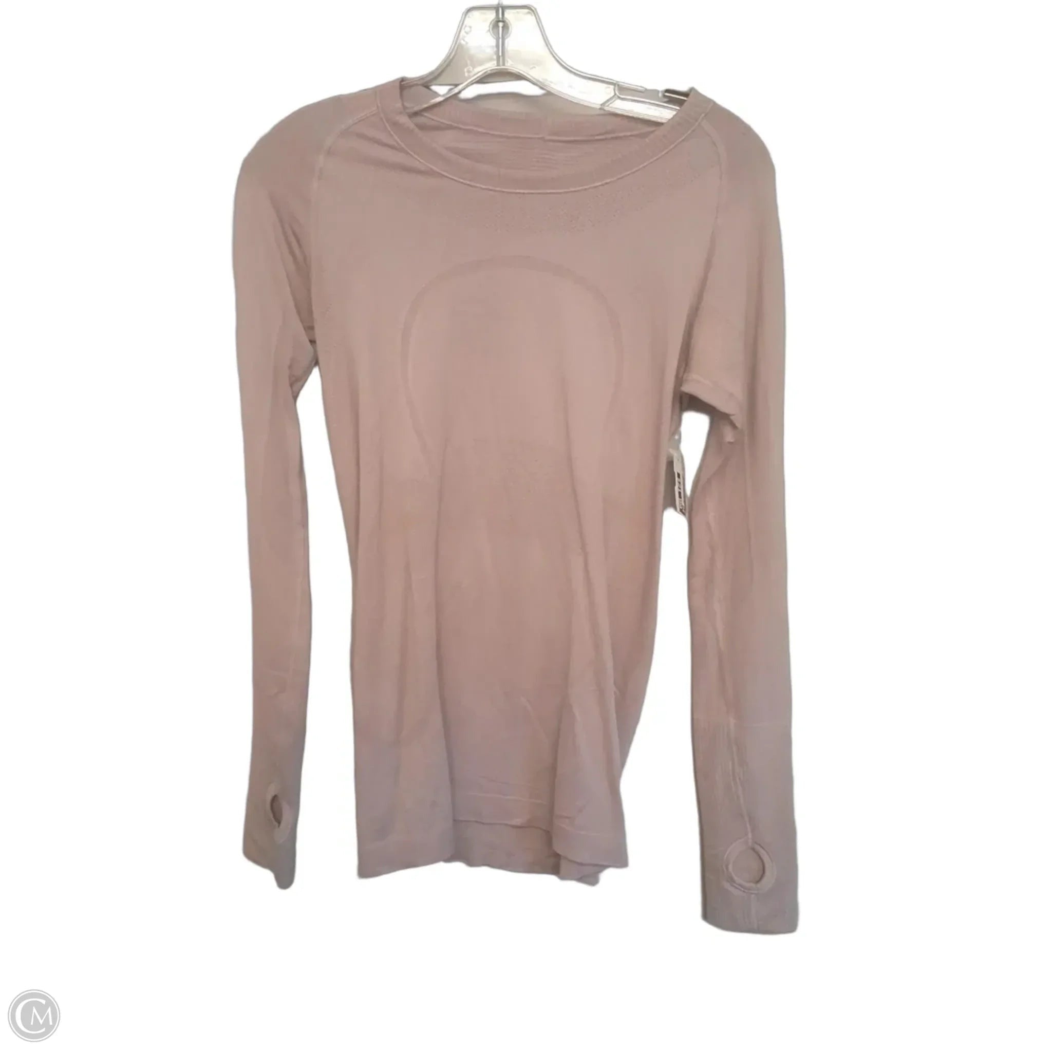 Athletic Top Long Sleeve Crewneck By Lululemon In Taupe, Size: S