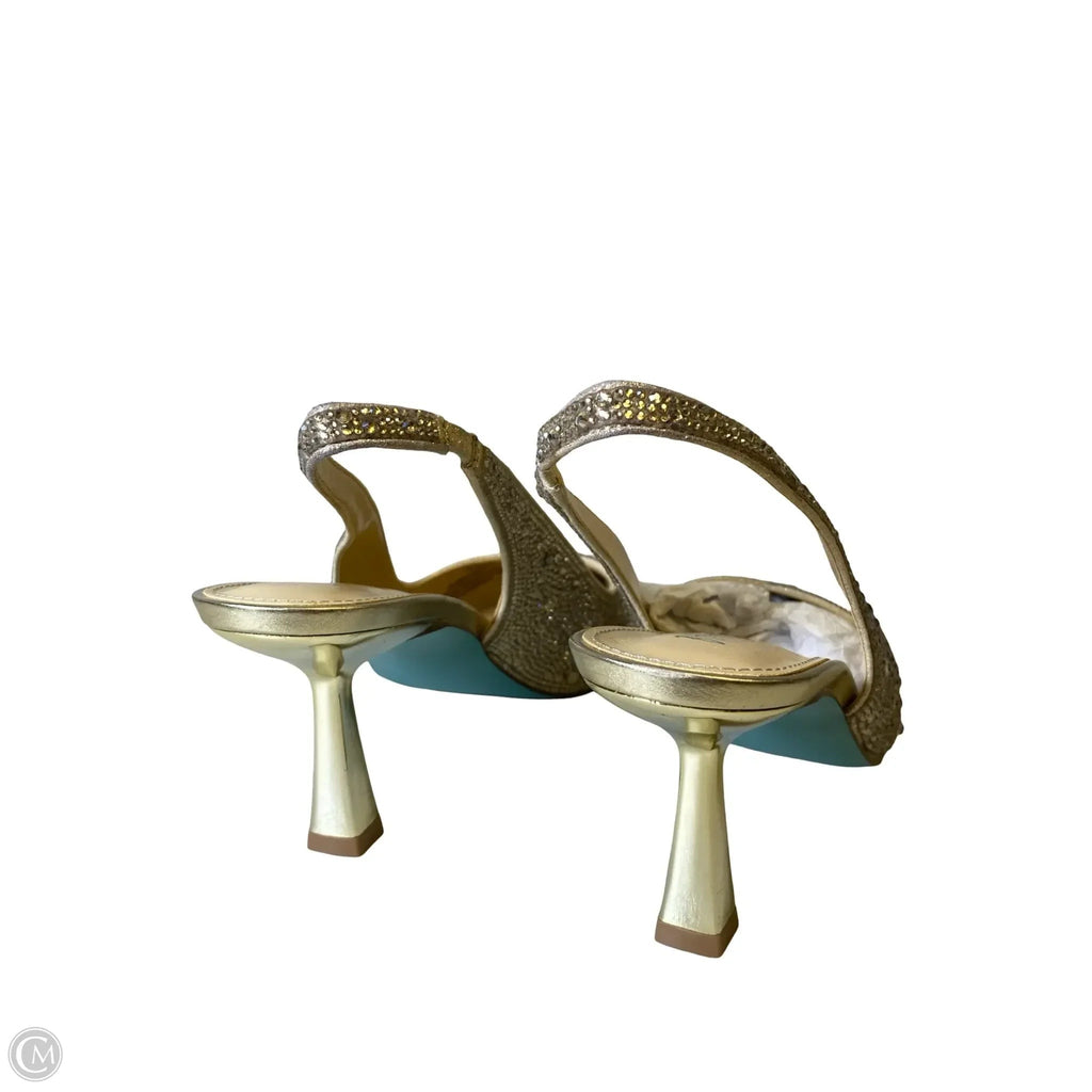 Shoes Heels Kitten By Betsey Johnson In Gold, Size: 7.5W