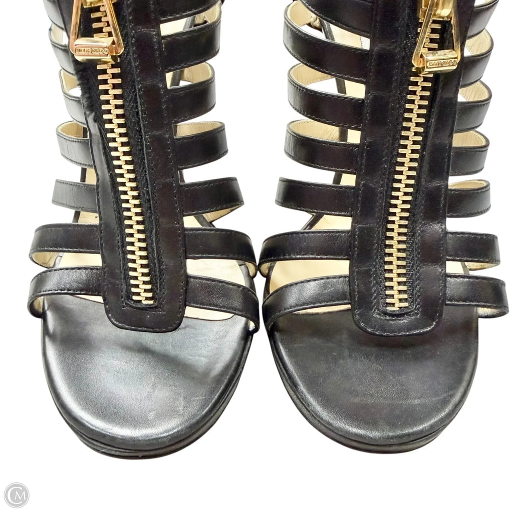 Sandals Luxury Designer By Jimmy Choo In Black, Size: 7.5