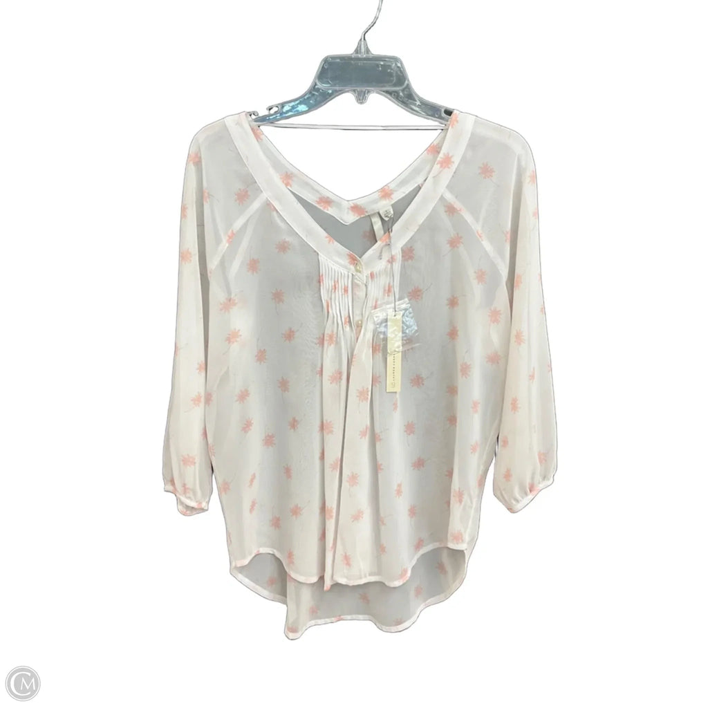 Top Long Sleeve By Lc Lauren Conrad In White, Size: S