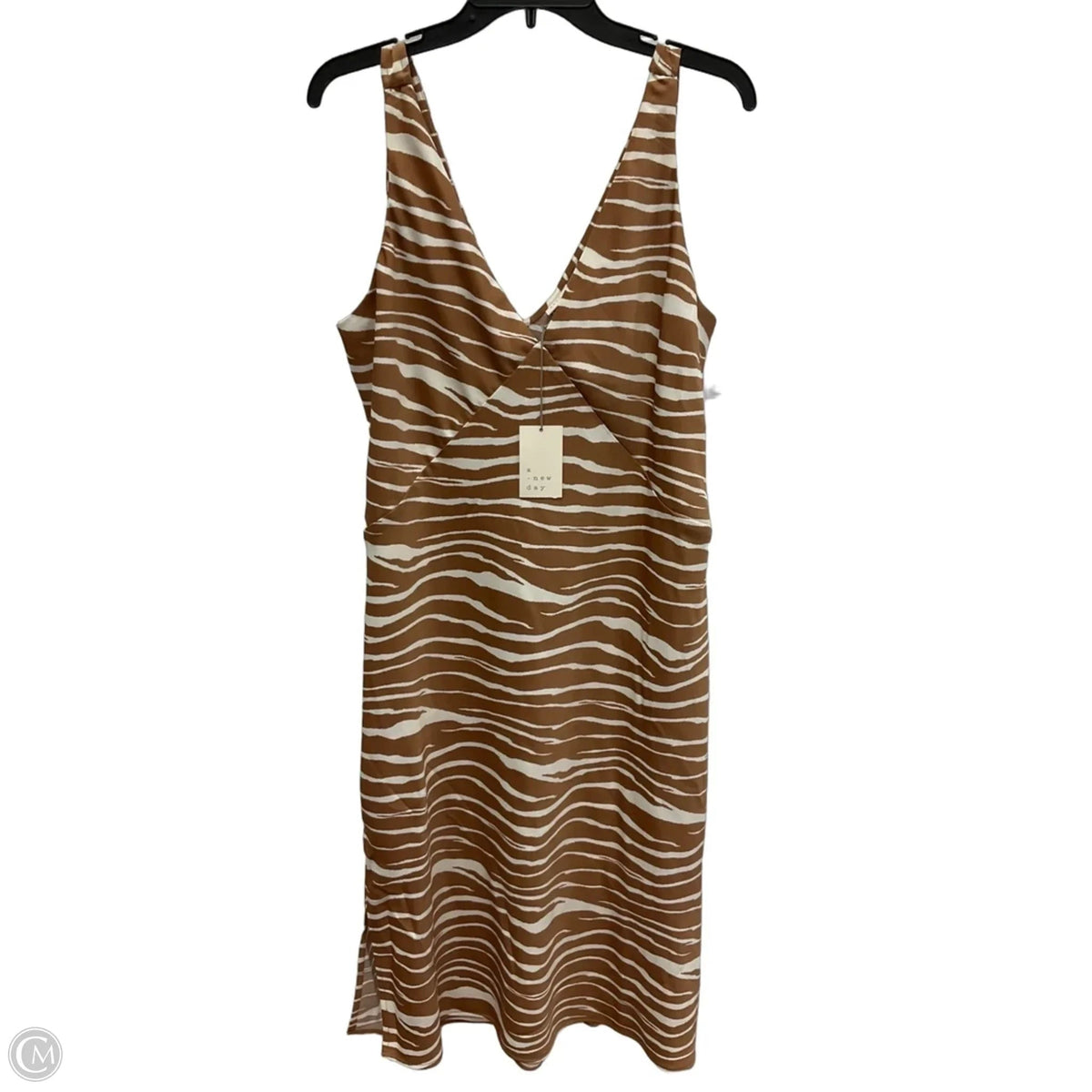 Dress Casual Midi By A New Day In Brown, Size: L