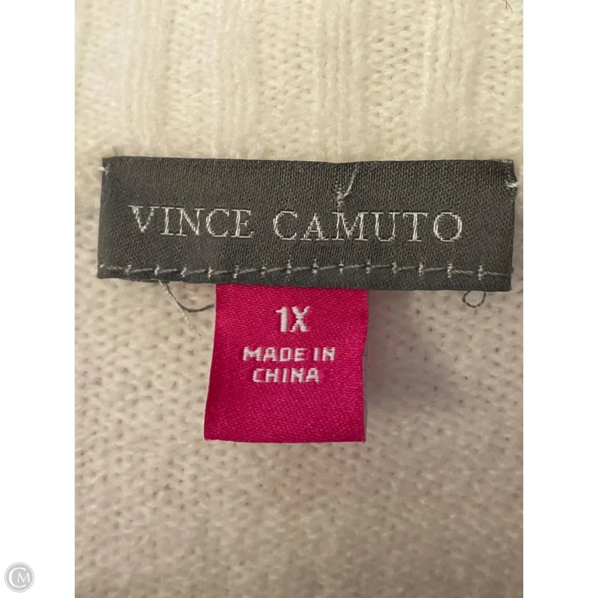 Sweater By Vince Camuto In Cream & Tan, Size: Xl