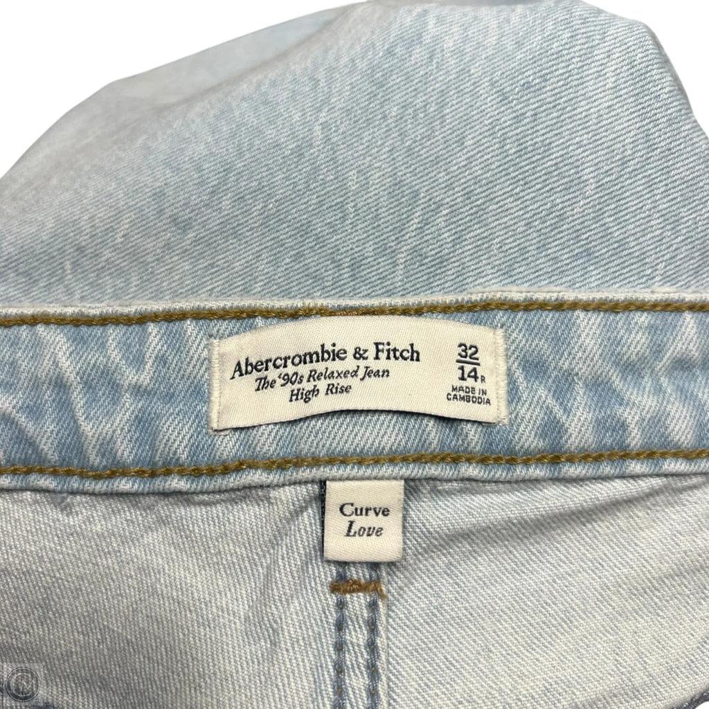 Jeans Straight By Abercrombie And Fitch In Blue Denim, Size: 14