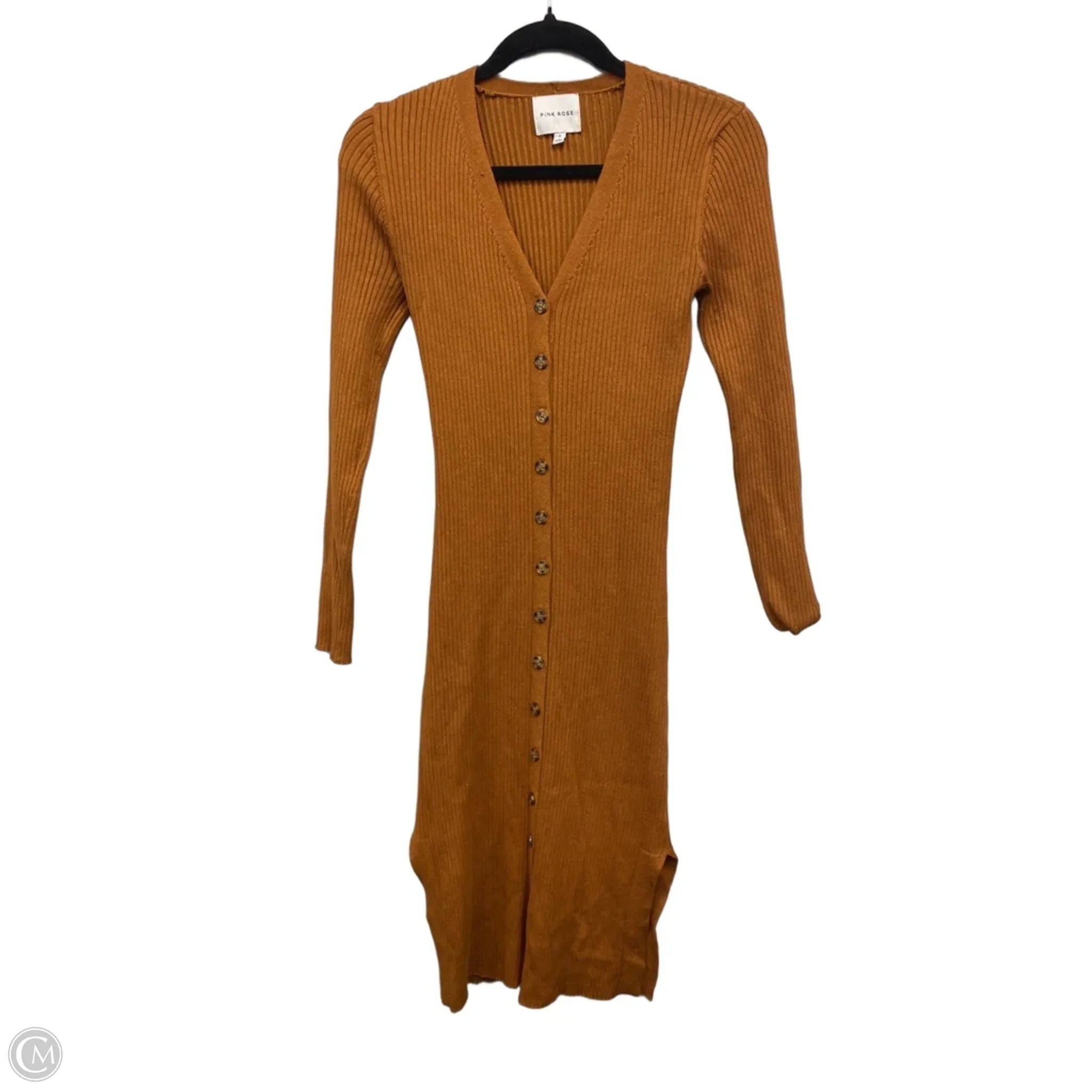 Dress Sweater By Pink Rose In Copper, Size: S