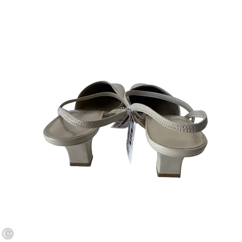 Shoes Heels Block By Connie In Cream, Size: 8