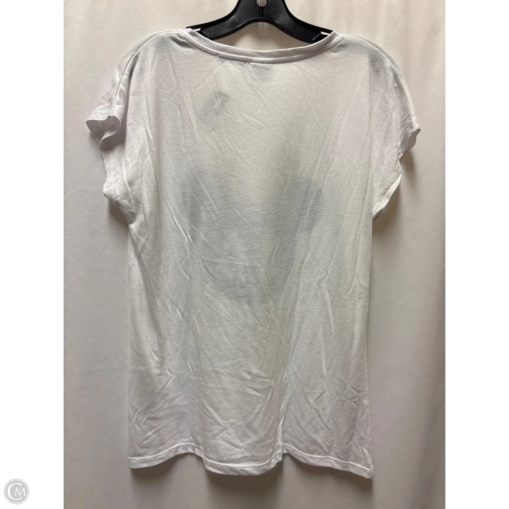 Top Short Sleeve By Disney In White, Size: L