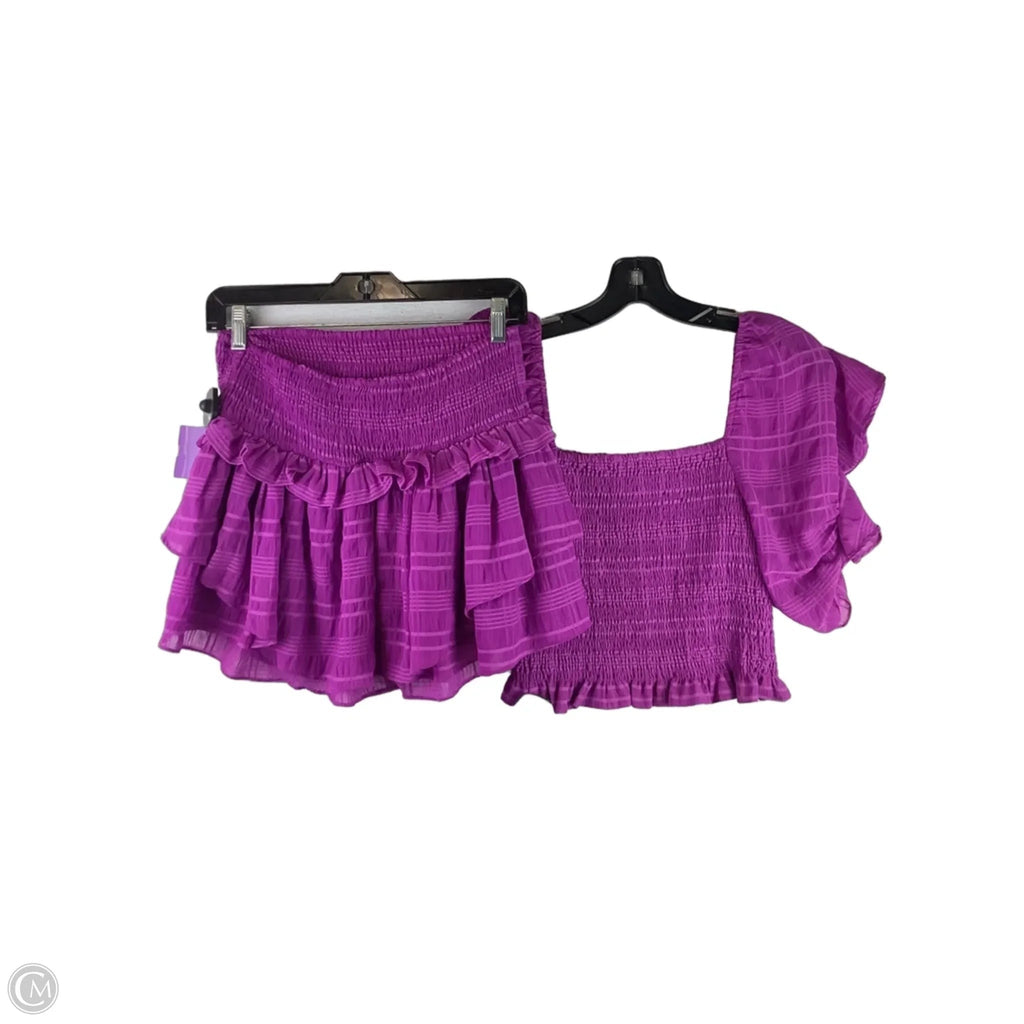 Skirt Set 2pc By Do + Be In Purple, Size: M