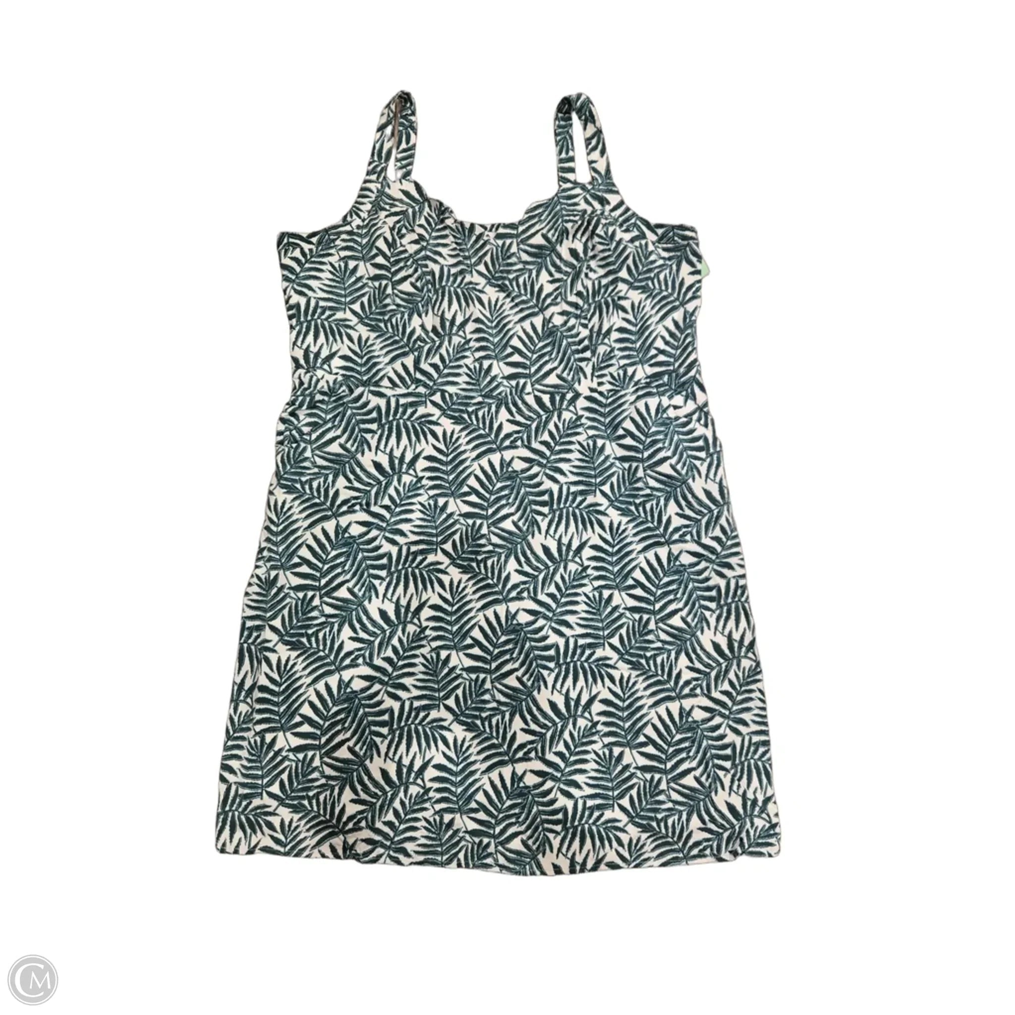 Dress Casual Short By 41 Hawthorn In Green & White, Size: 2x