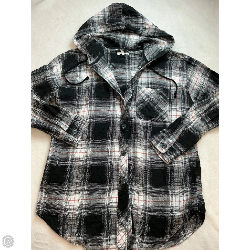 Top Long Sleeve By Maurices In Plaid Pattern, Size: S