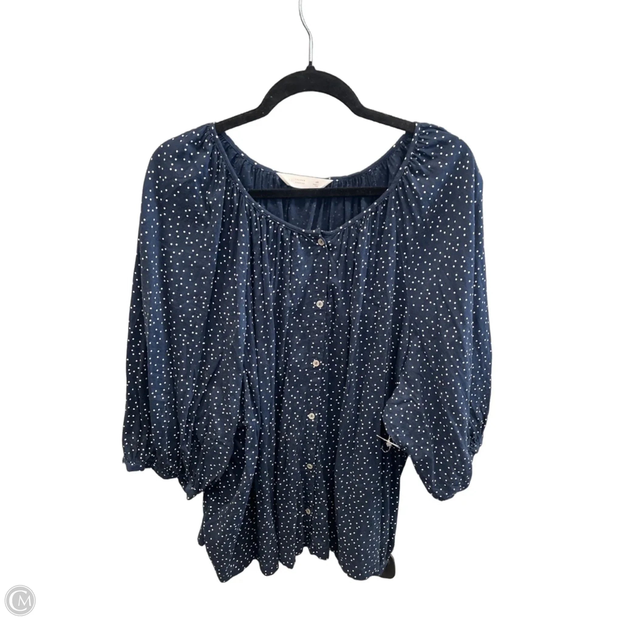 Top Long Sleeve By Lc Lauren Conrad In Blue, Size: 2x