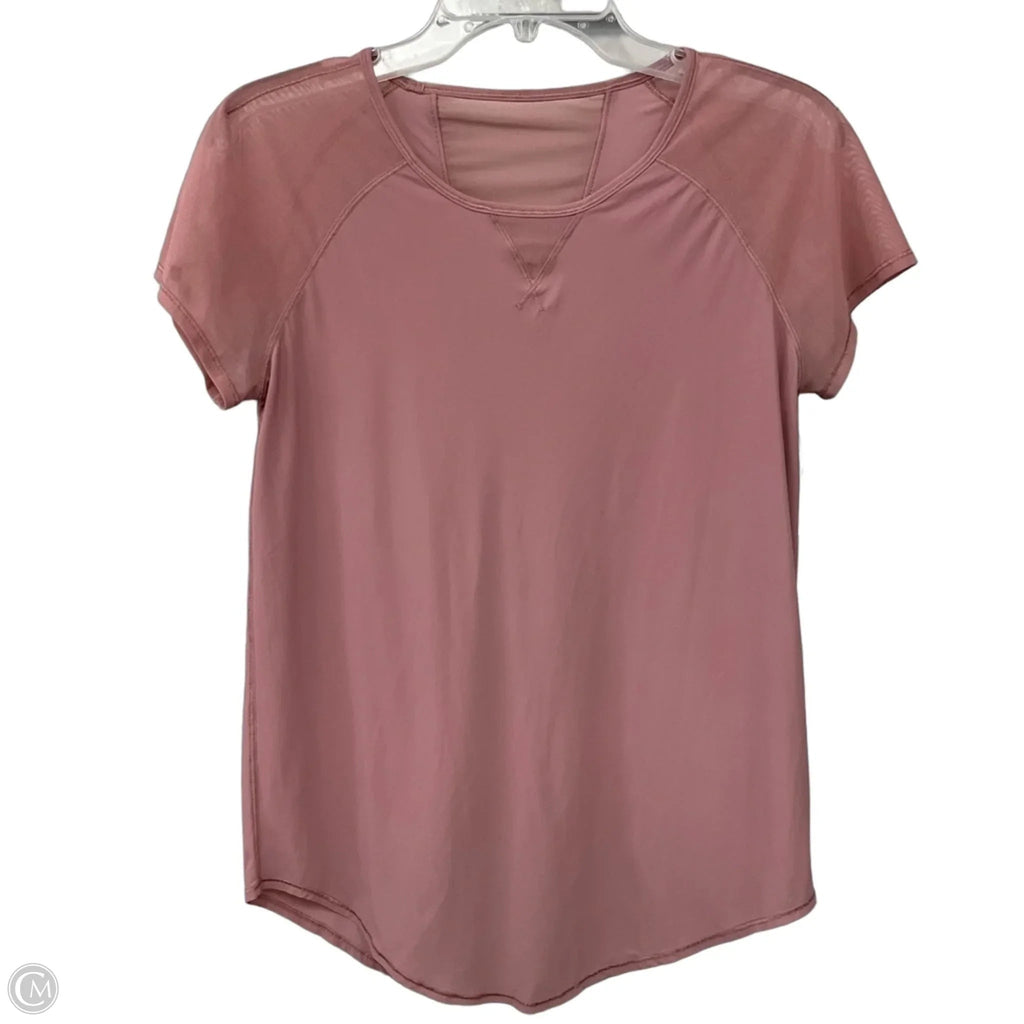 Athletic Top Short Sleeve By Lululemon In Pink, Size: 8