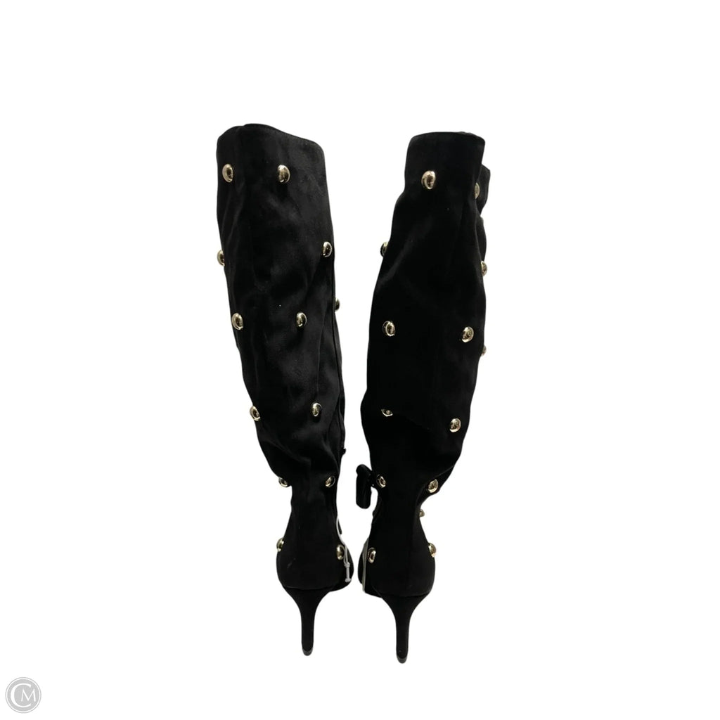 Boots Over-the-knee Heels By A New Day In Black & Silver, Size: 8.5