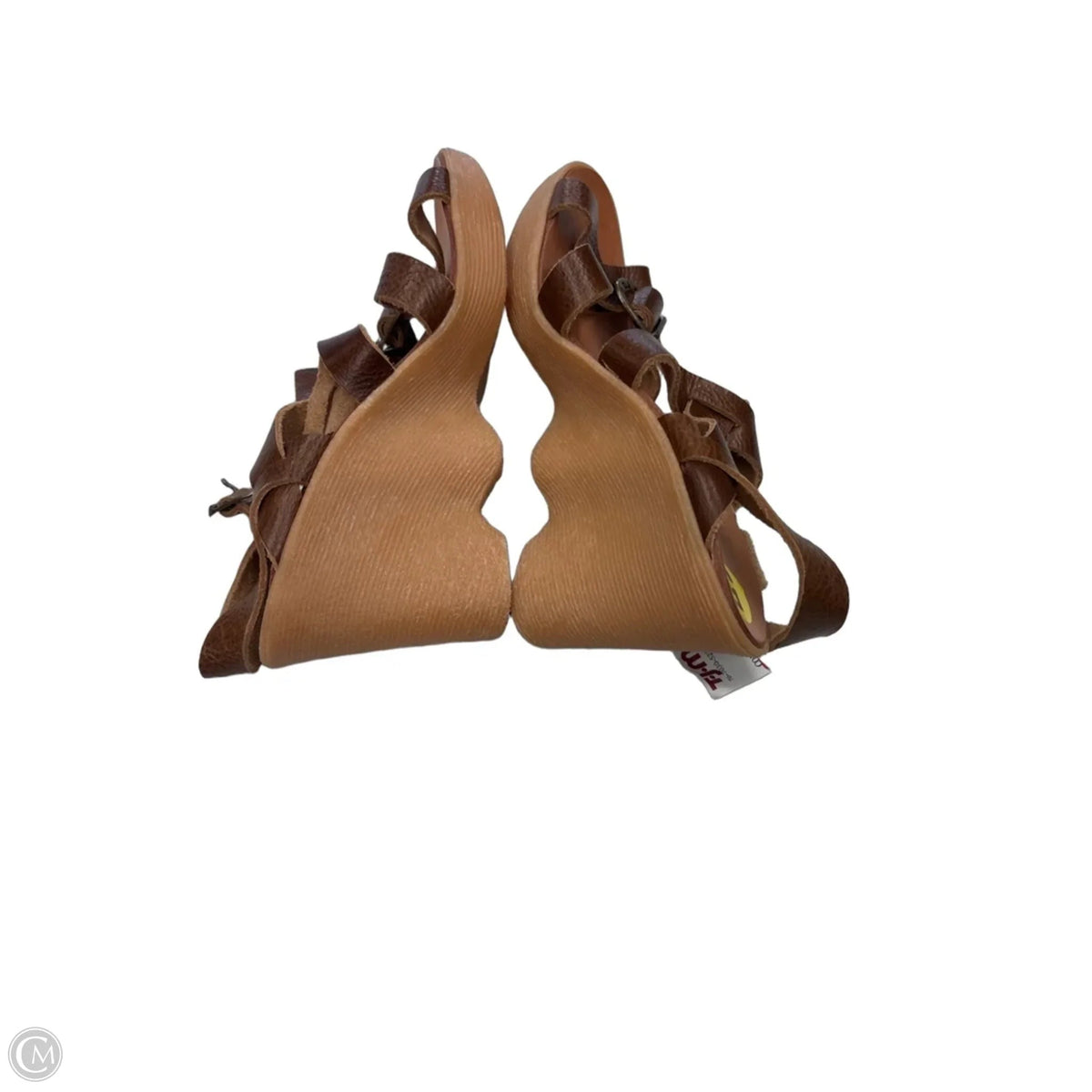 Sandals Heels Wedge By Clothes Mentor In Brown, Size: 5