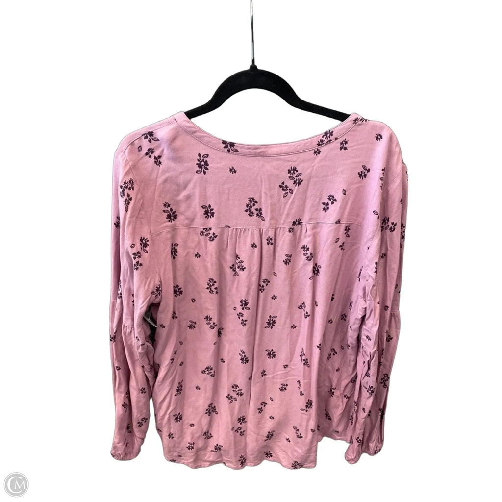 Top Long Sleeve By Sonoma In Pink, Size: 1x