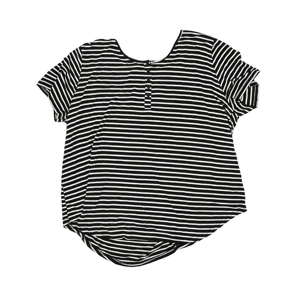 Blouse Ss By Clothes Mentor In Black & White, Size:3X