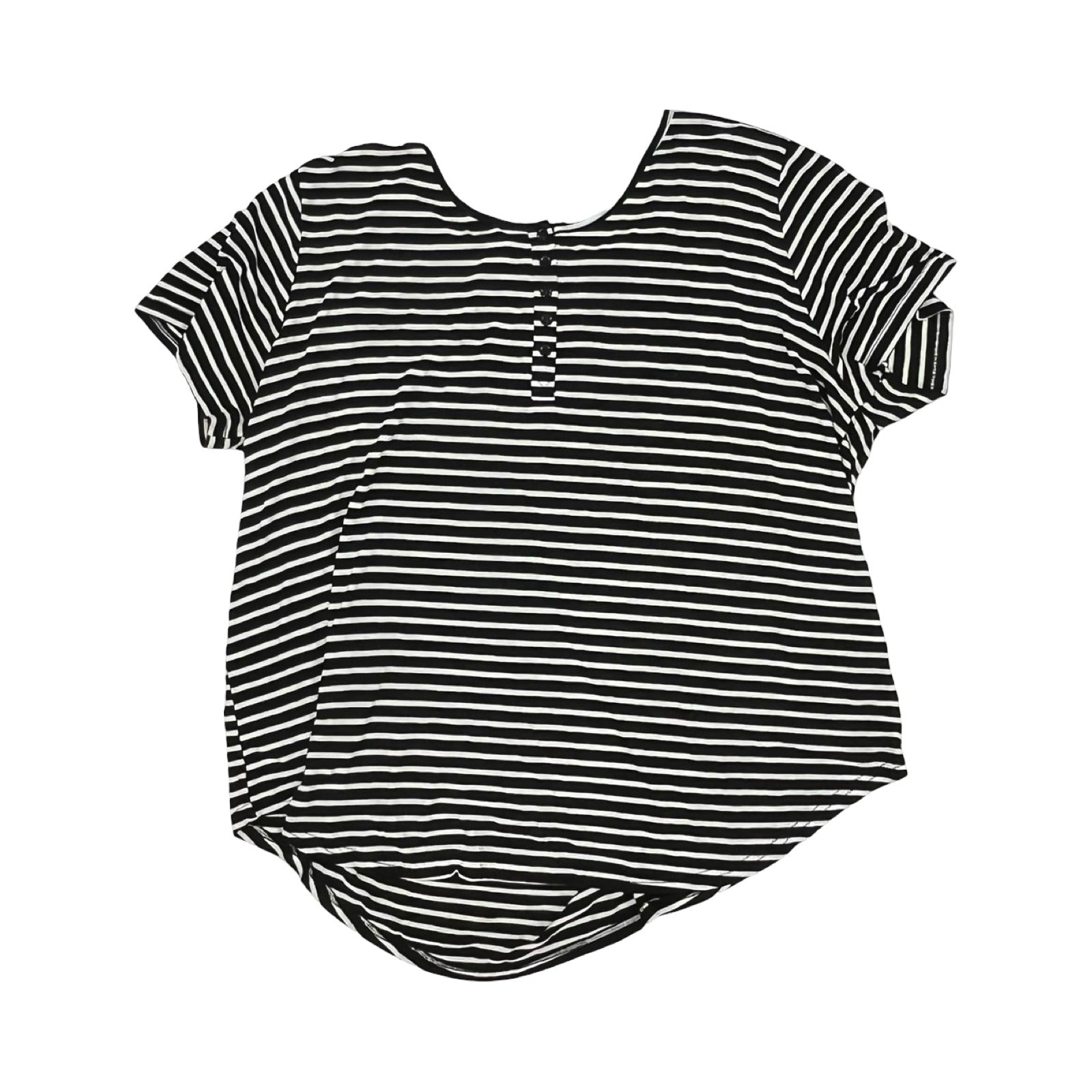 Blouse Ss By Clothes Mentor In Black & White, Size:3X