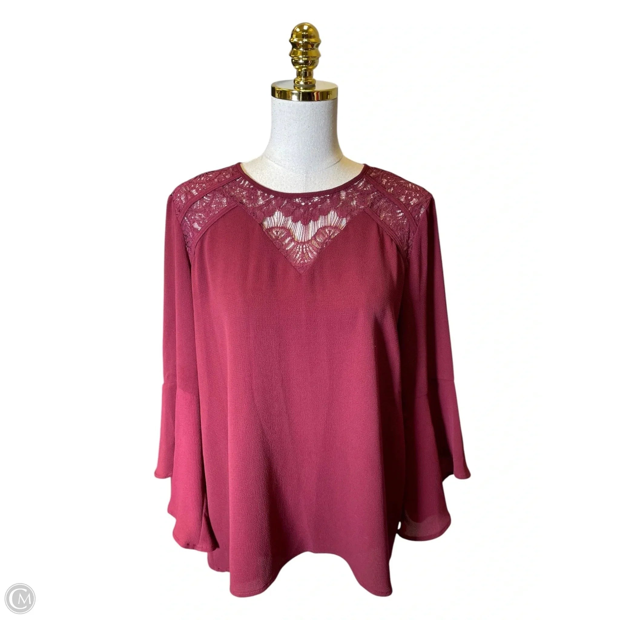 Top Long Sleeve By 41 Hawthorn In Maroon, Size: L