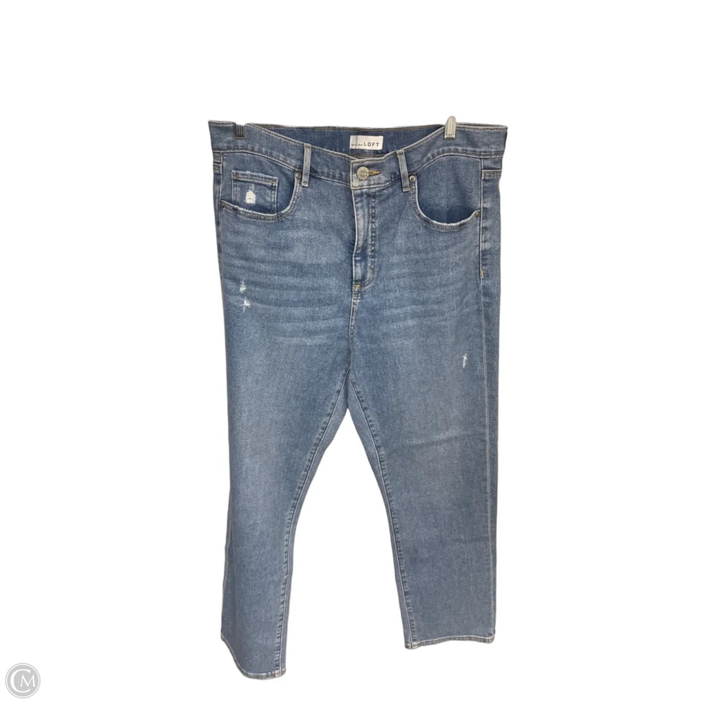 Jeans Straight By Loft In Blue Denim, Size: 14