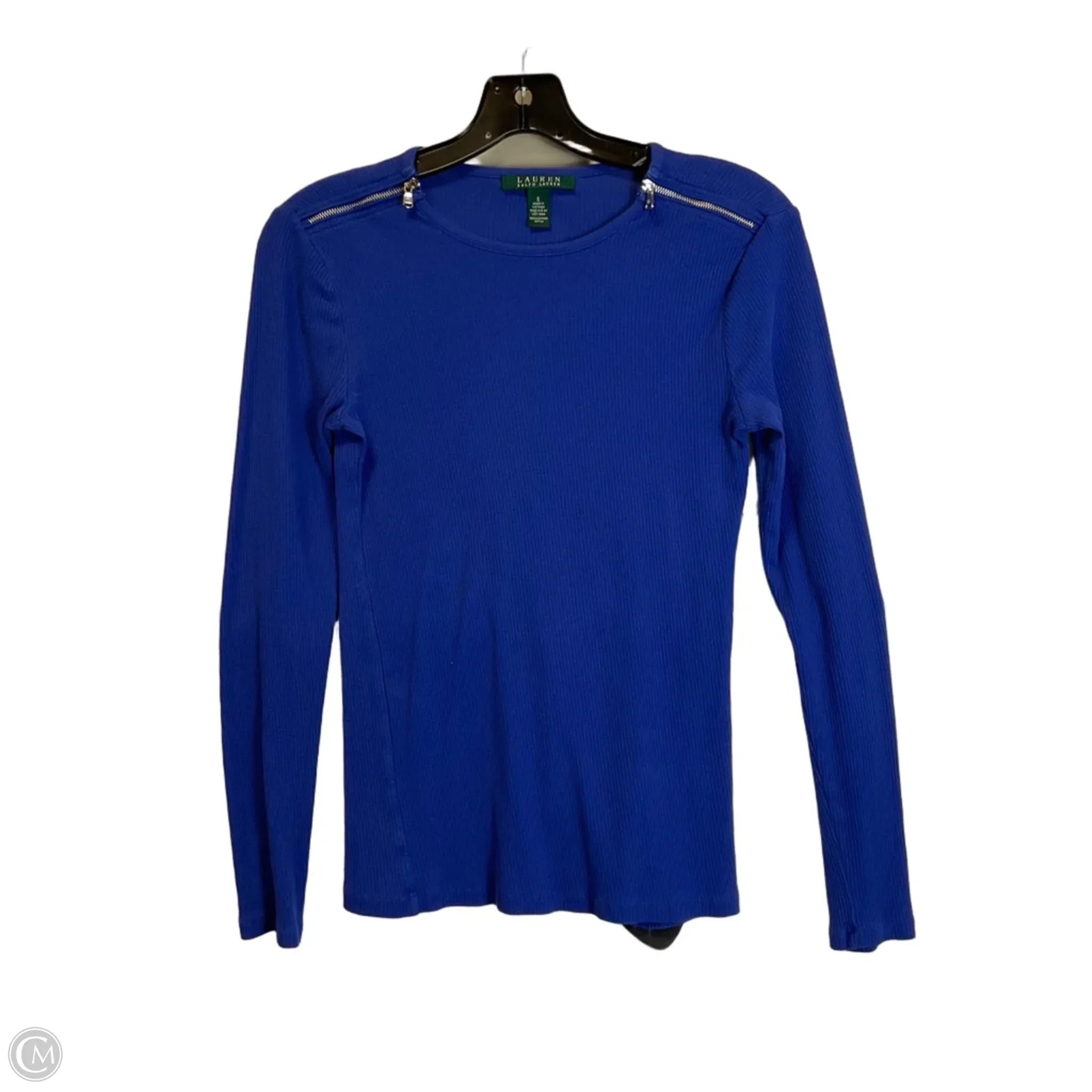 Top Long Sleeve Basic By Lauren By Ralph Lauren In Blue, Size: S