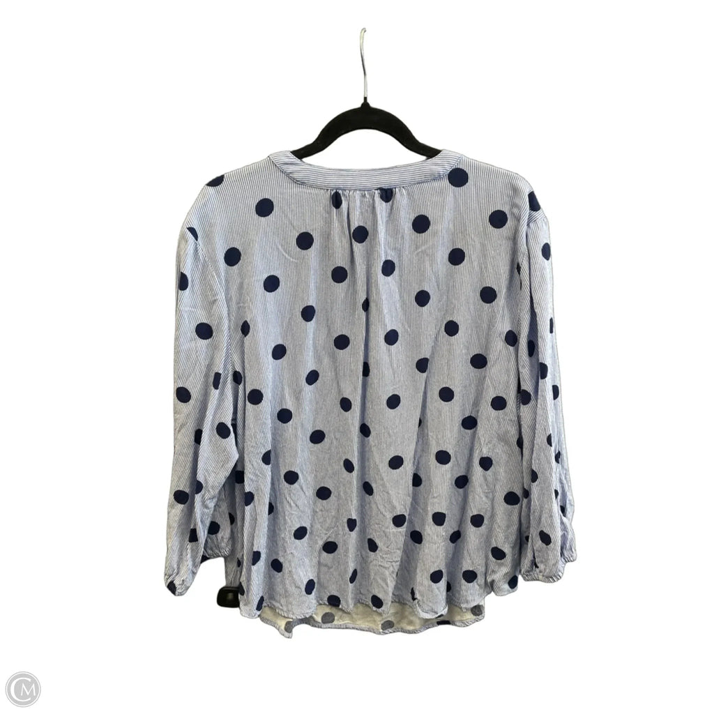 Top Long Sleeve By St Johns Bay In Polkadot Pattern, Size: 2x