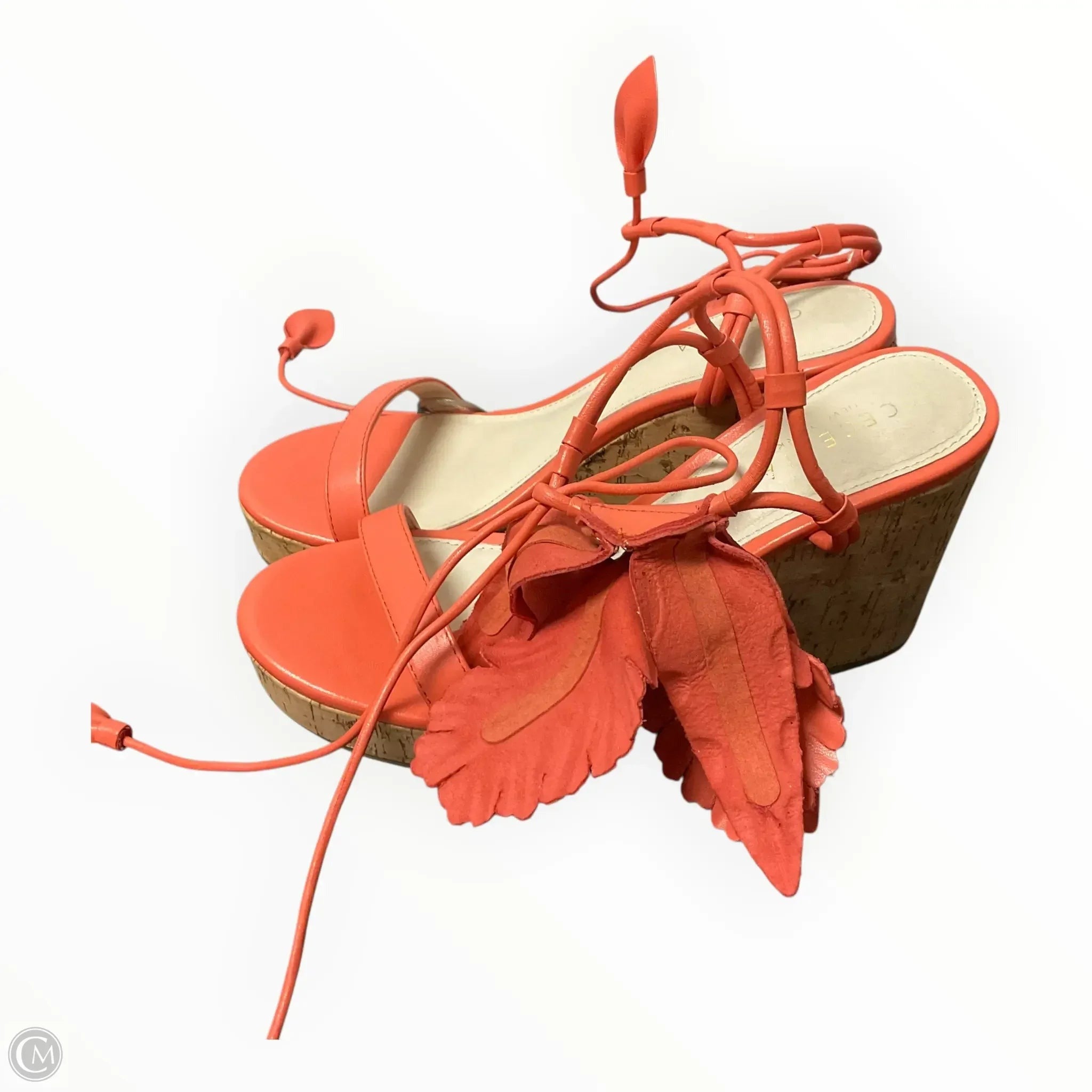Sandals Heels Wedge By Cmb In Coral, Size: 7