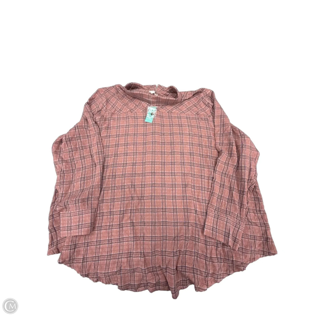 Top Long Sleeve By Maurices In Plaid Pattern, Size: 3x