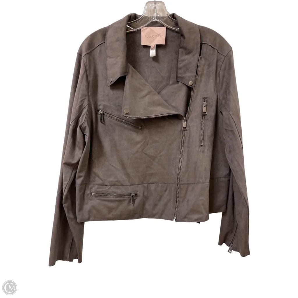 Jacket Moto By Hutch In Grey, Size: L