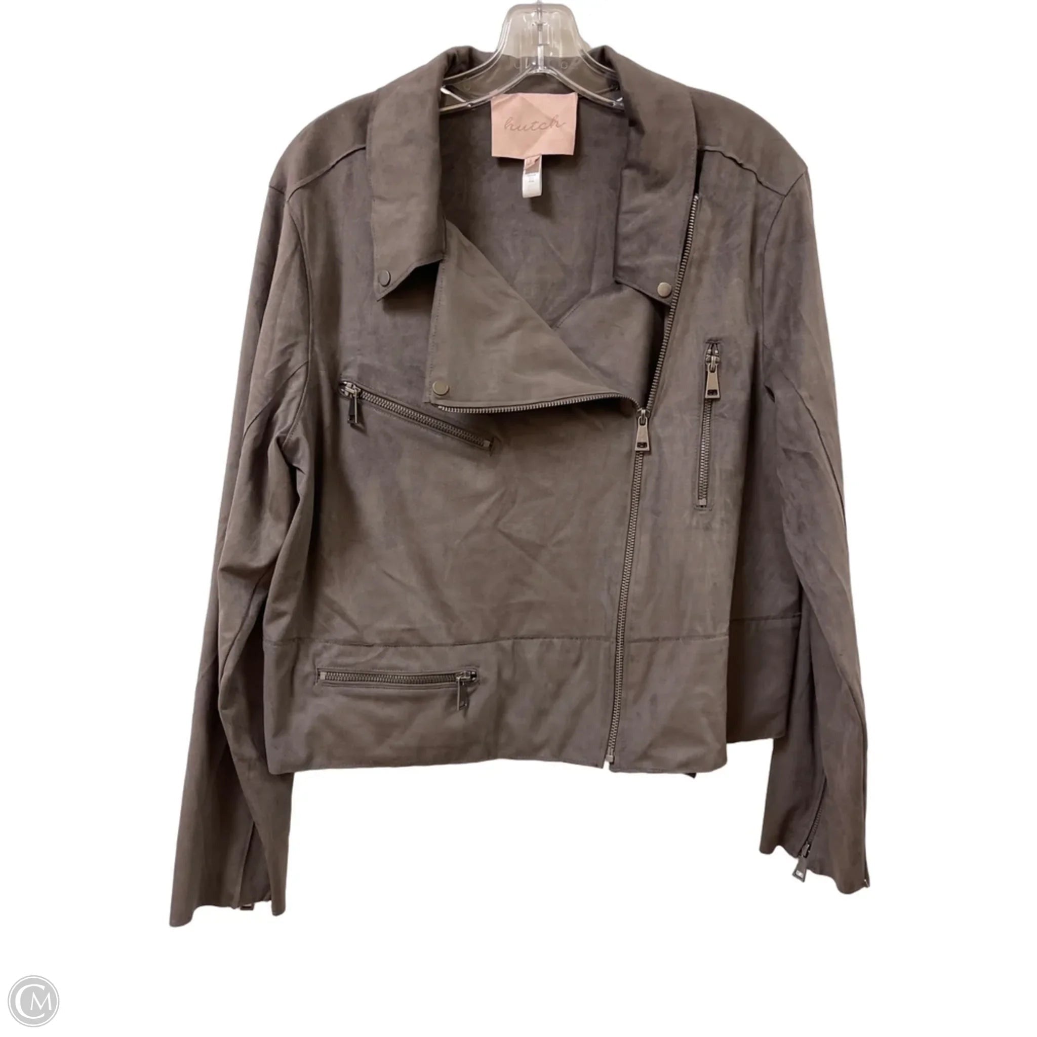 Jacket Moto By Hutch In Grey, Size: L