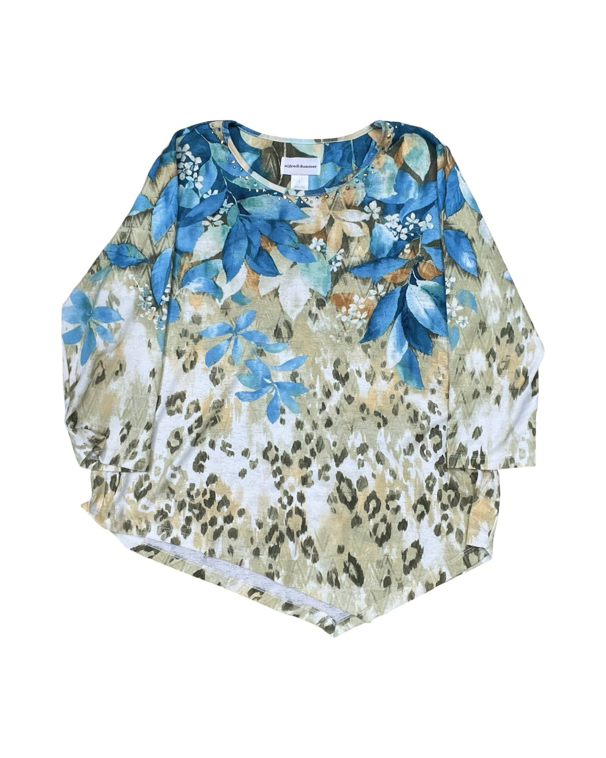 Top Ls By Alfred Dunner In Blue & Green, Size:L