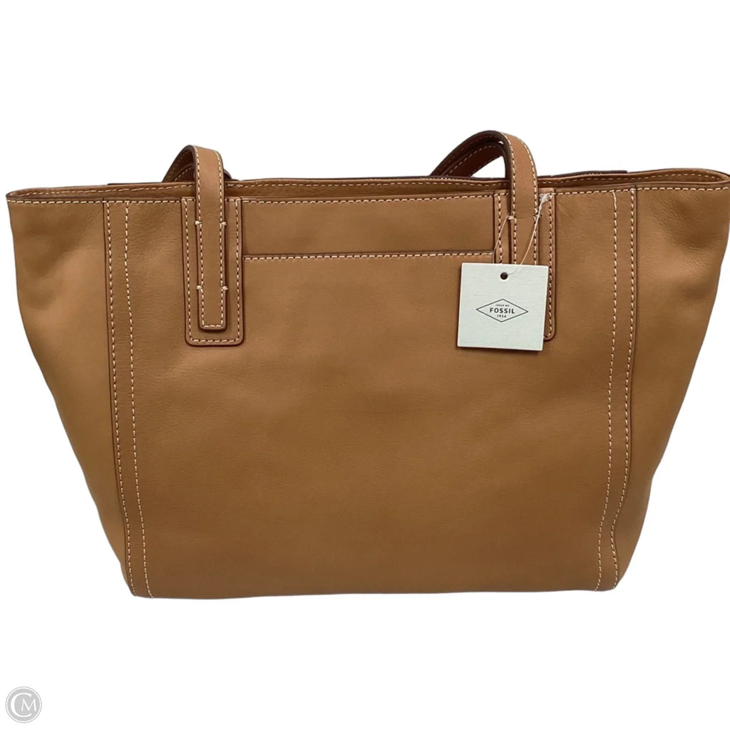 Handbag Leather By Fossil, Size: Large