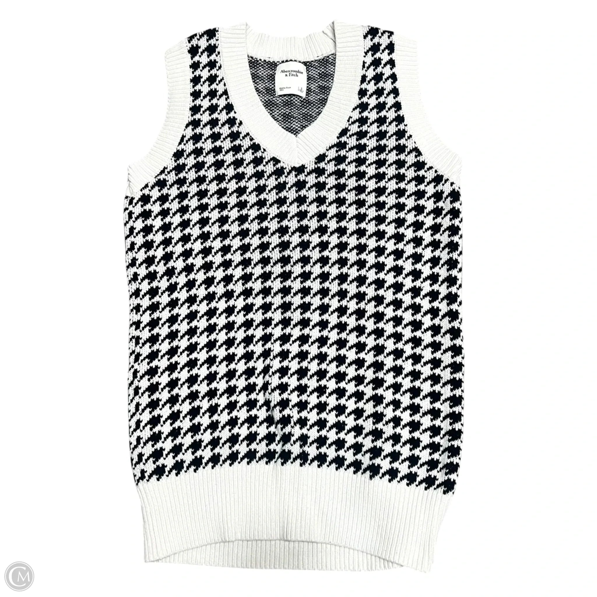 Vest Sweater By Abercrombie And Fitch In Black & White, Size: S