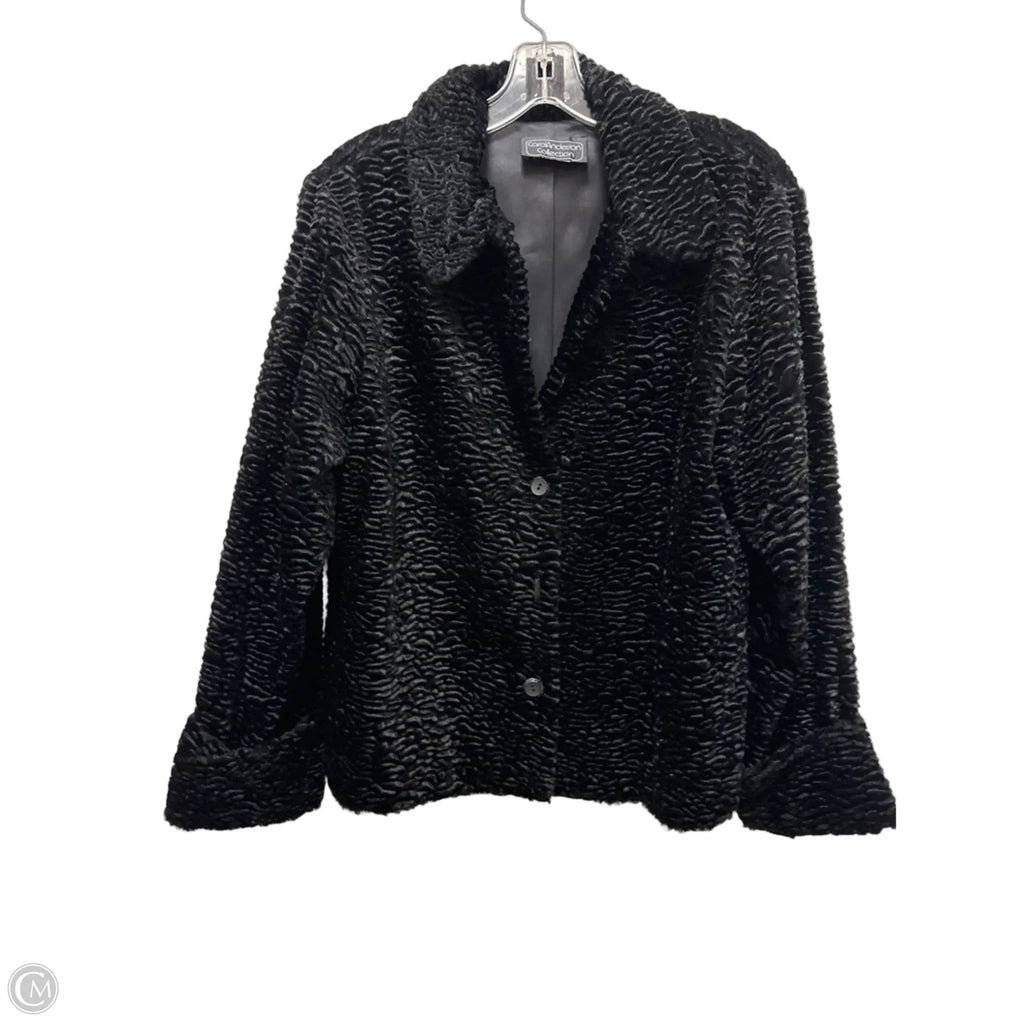 Jacket Faux Fur & Sherpa By Clothes Mentor In Black, Size: L