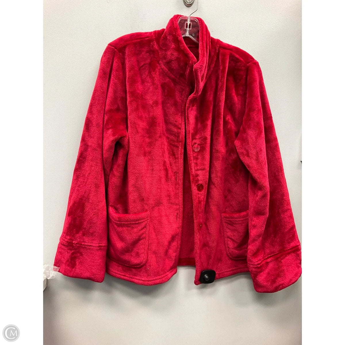 Jacket Shirt By Clothes Mentor In Red, Size: M