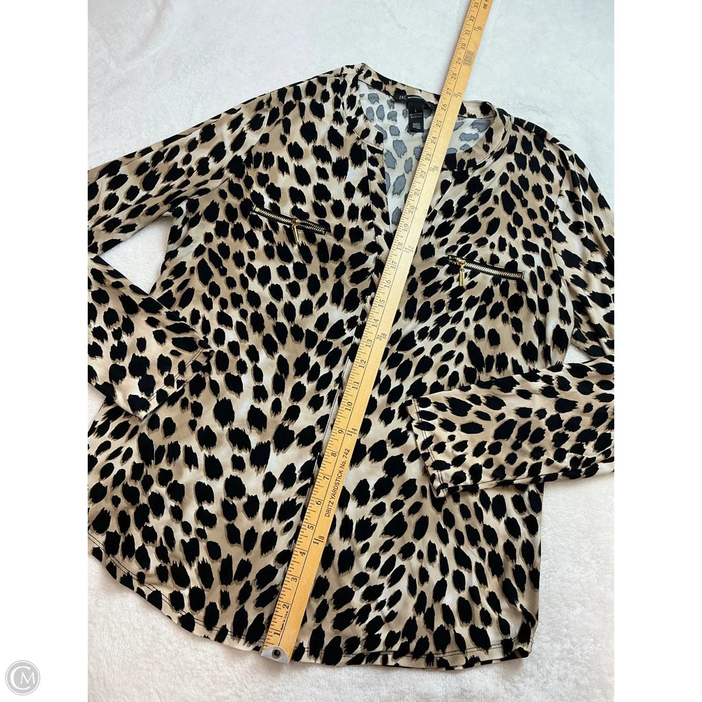 Top Long Sleeve By Inc In Animal Print, Size: L