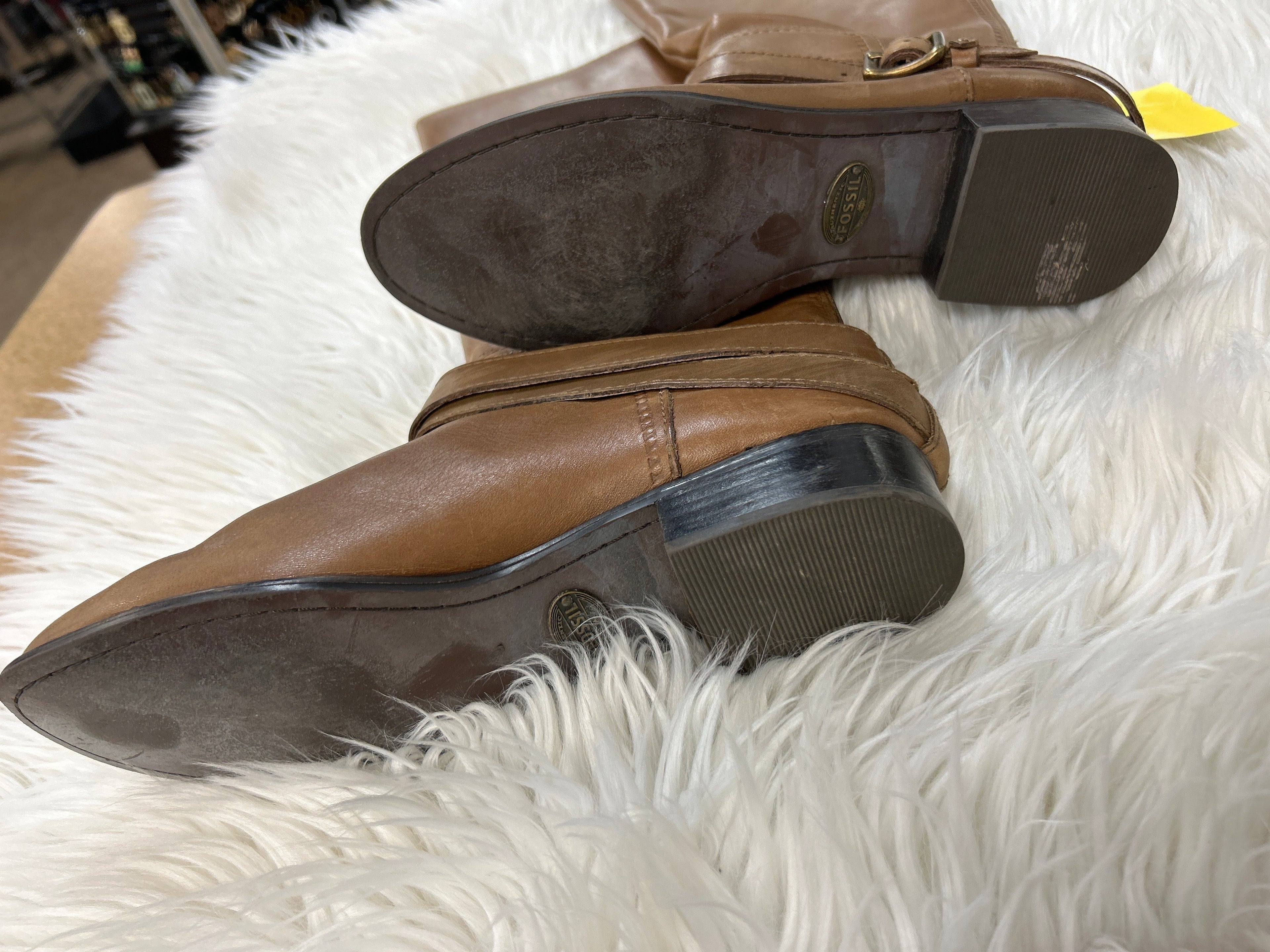 Boots Knee Heels By Fossil In Black, Size:9.5 NEW