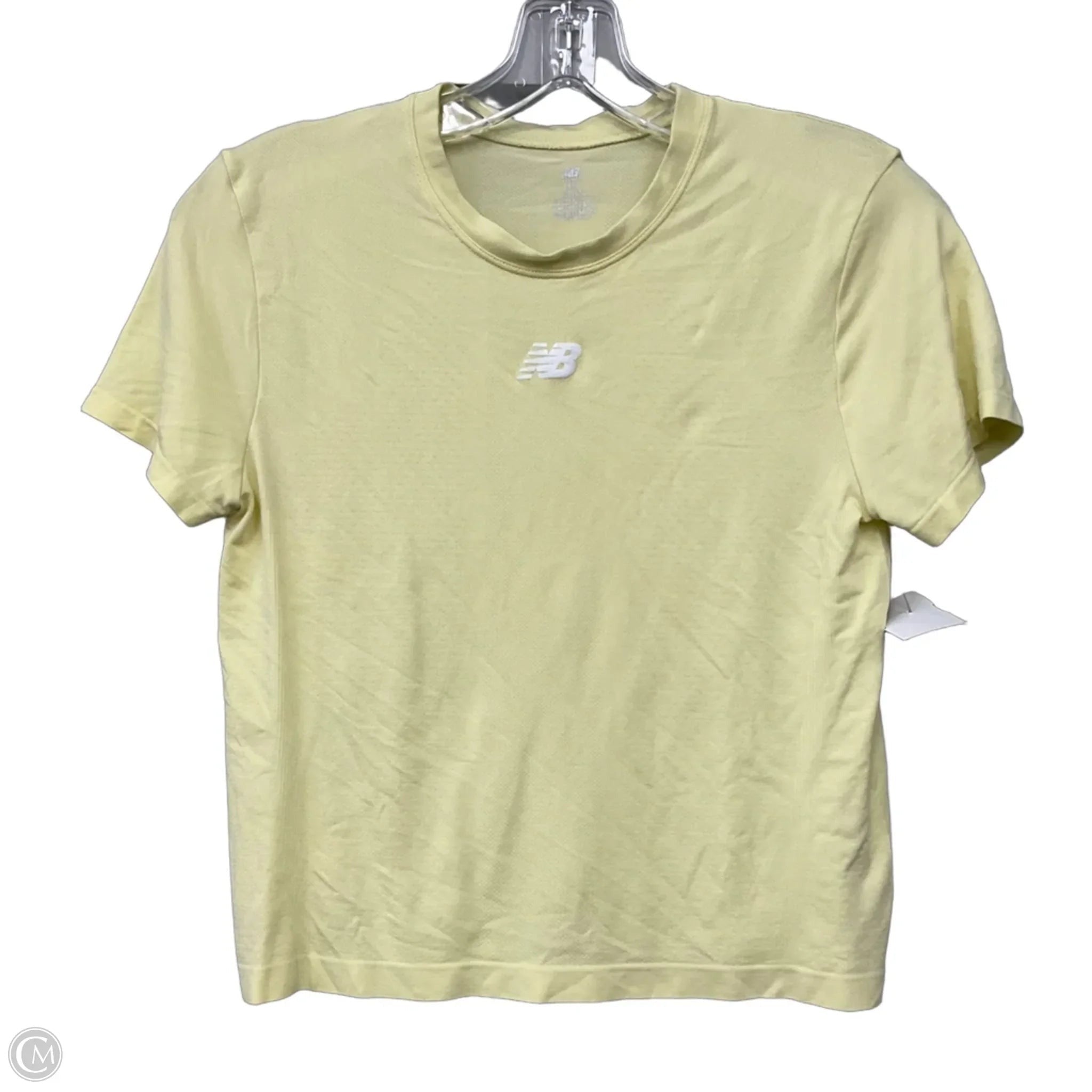 Athletic Top Short Sleeve By New Balance In Yellow, Size: S