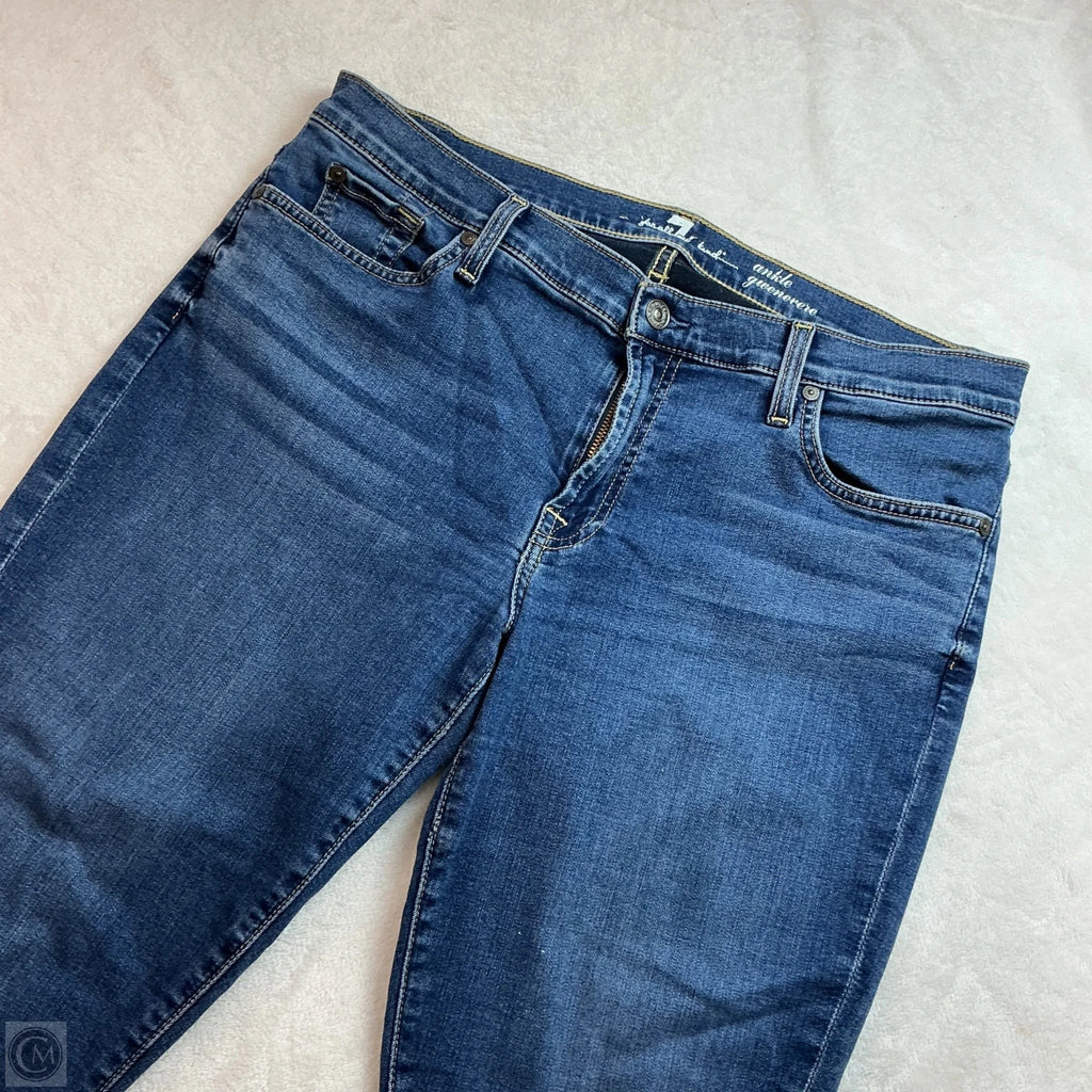 Jeans Skinny By 7 For All Mankind In Blue Denim, Size: 10