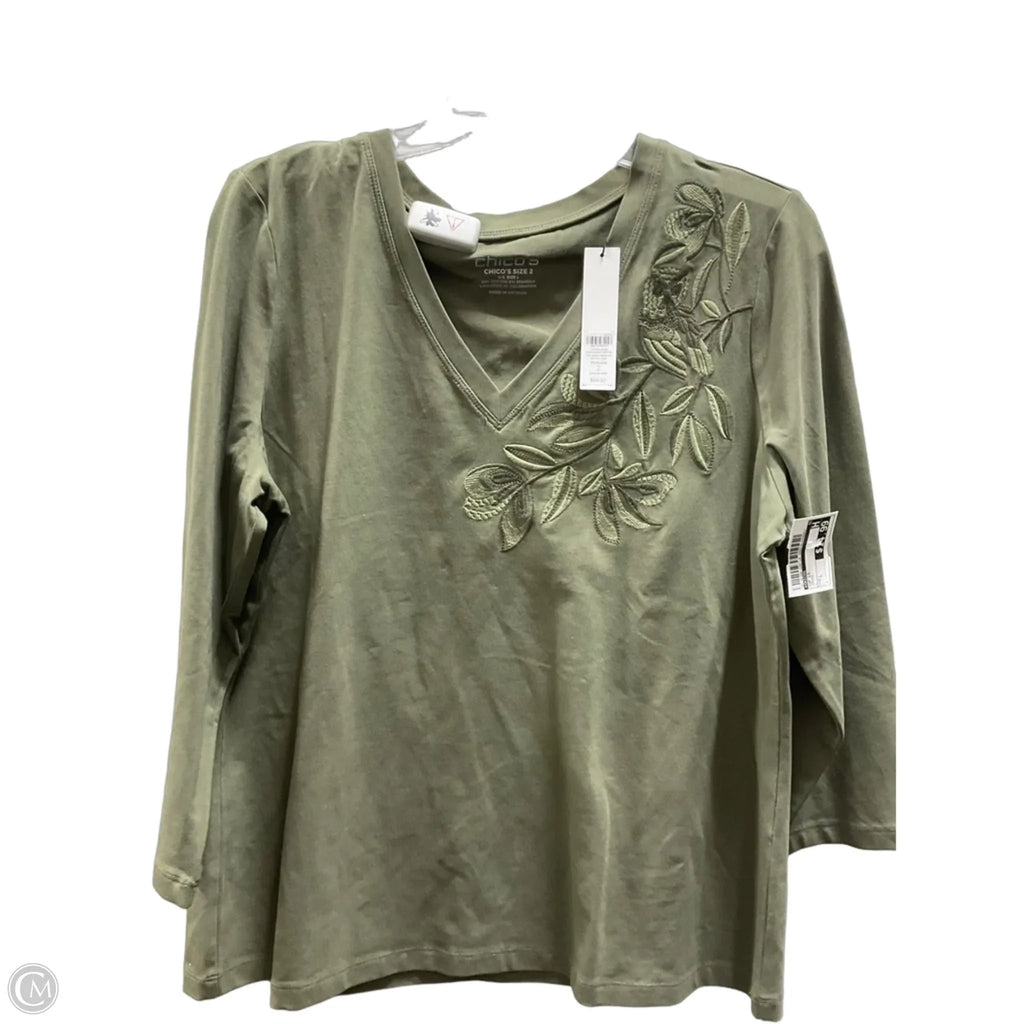 Top Long Sleeve By Chicos In Green, Size: L