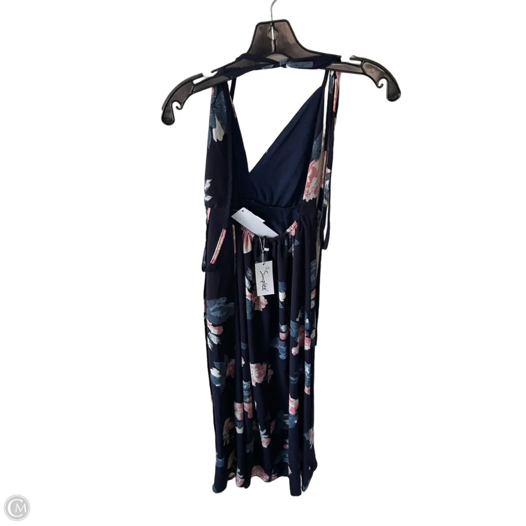 Dress Casual Midi By Simplee In Blue & Pink, Size: Xs