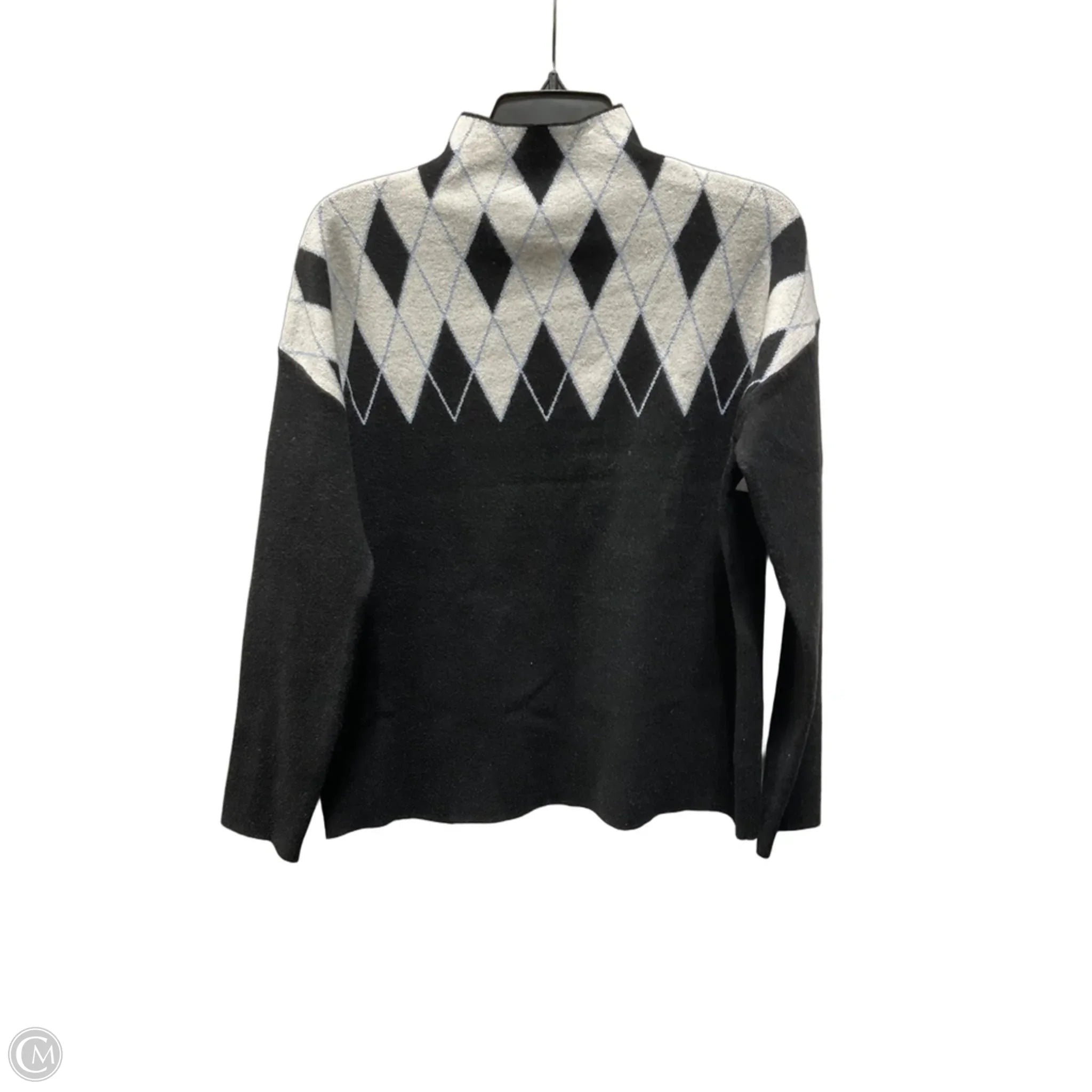 Top Long Sleeve By Tahari In Black & White, Size: M