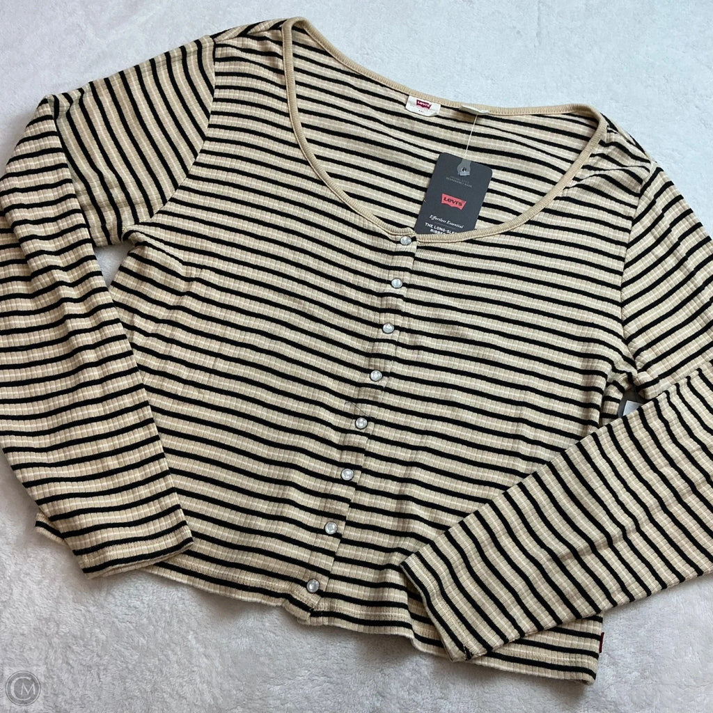 Top Long Sleeve Basic By Levis In Striped Pattern, Size: Xxl