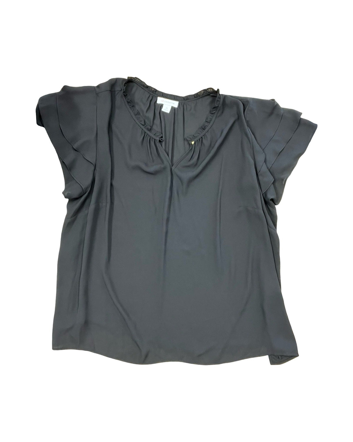Blouse Ss By Liz Claiborne In Black, Size:3X