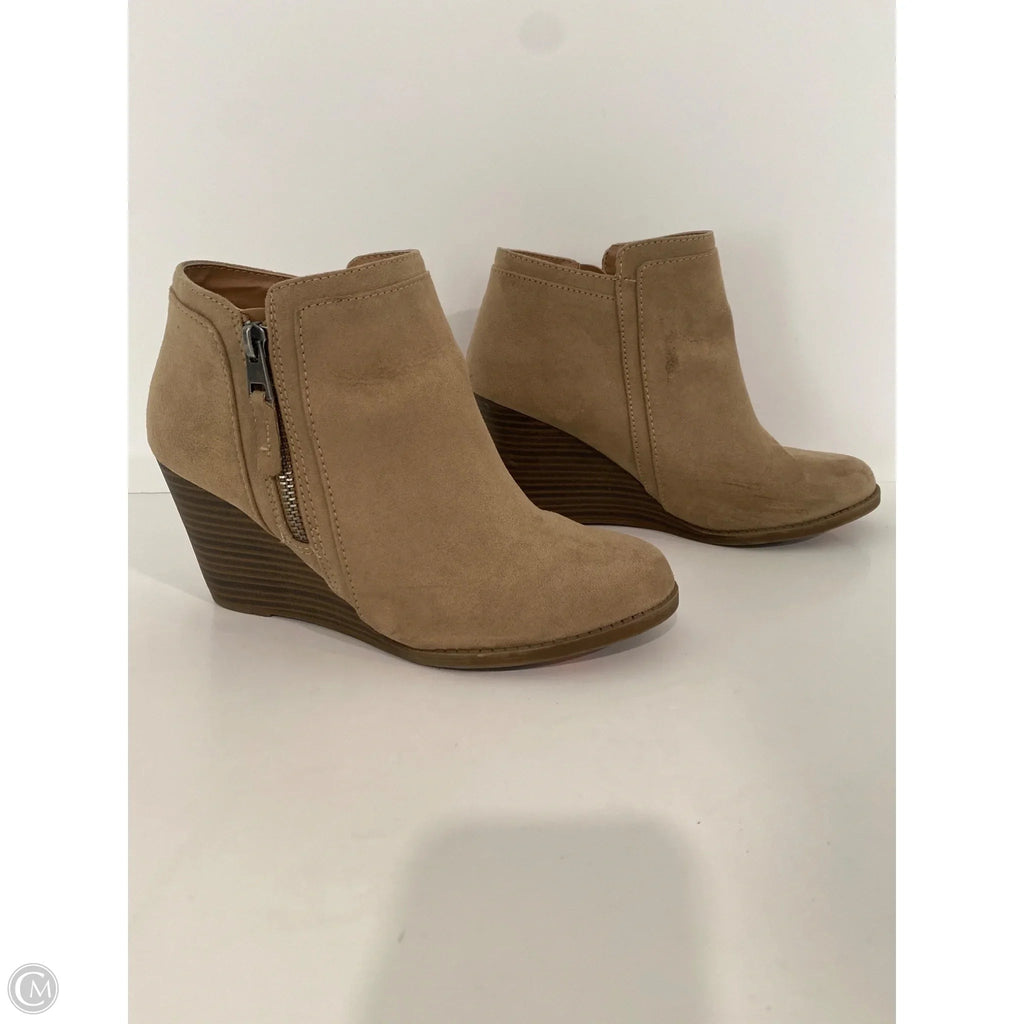 Boots Ankle Heels By Time And Tru In Taupe, Size: 7.5