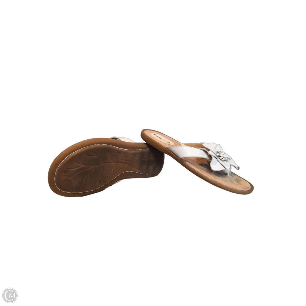 Sandals Flip Flops By Born In Brown & White, Size: 6