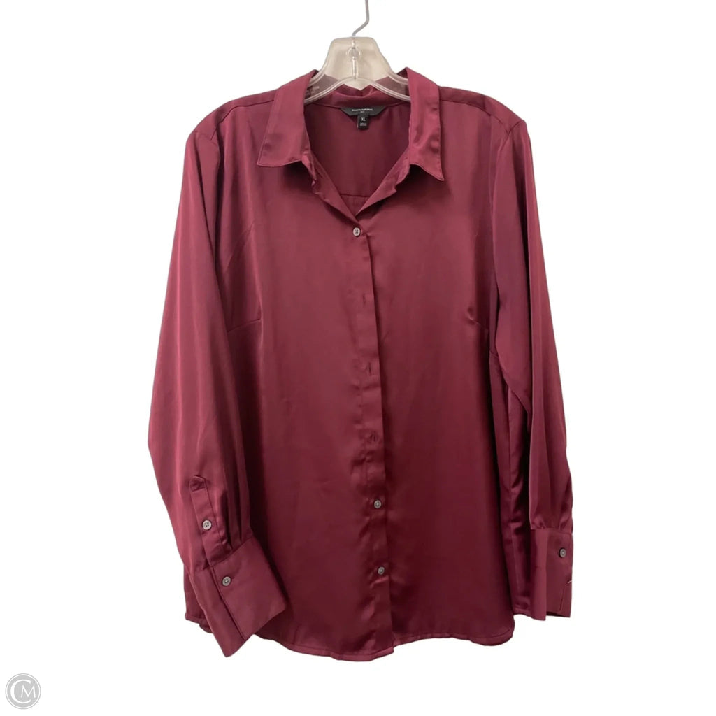 Blouse Long Sleeve By Banana Republic In Red, Size: Xl