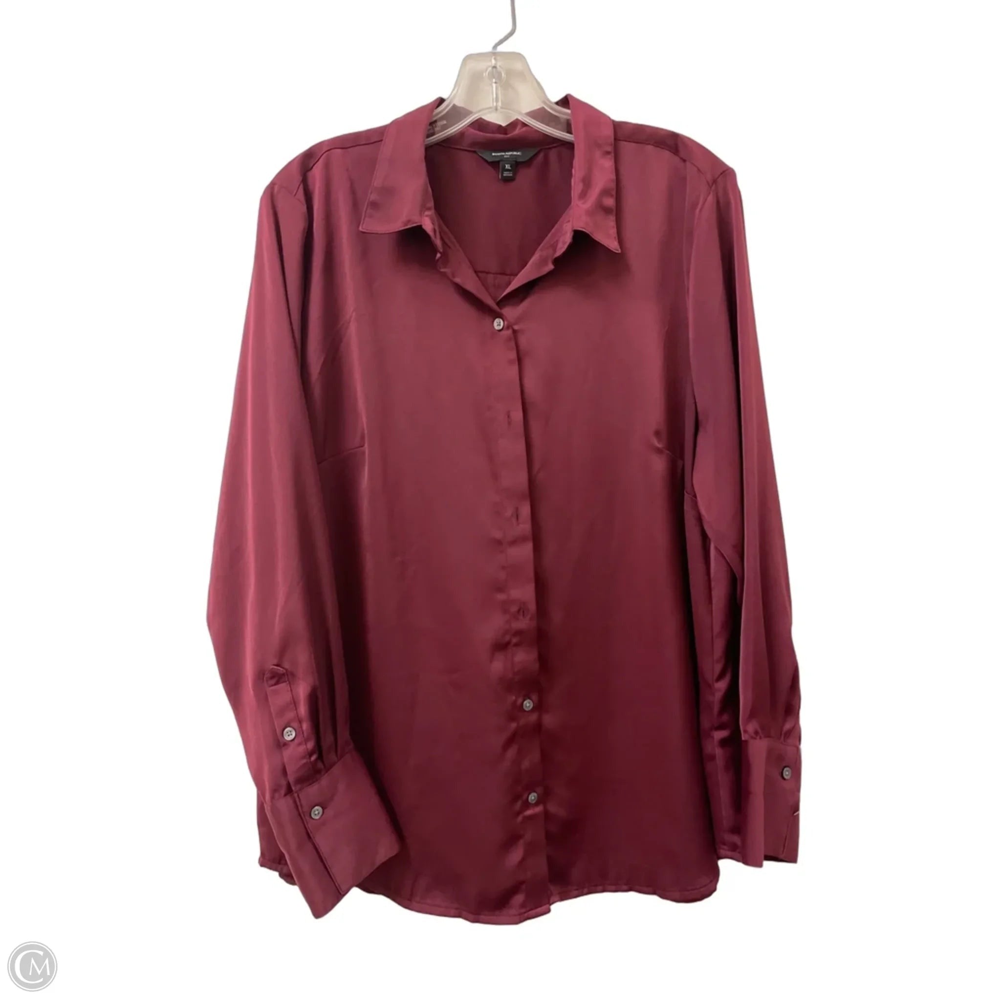 Blouse Long Sleeve By Banana Republic In Red, Size: Xl