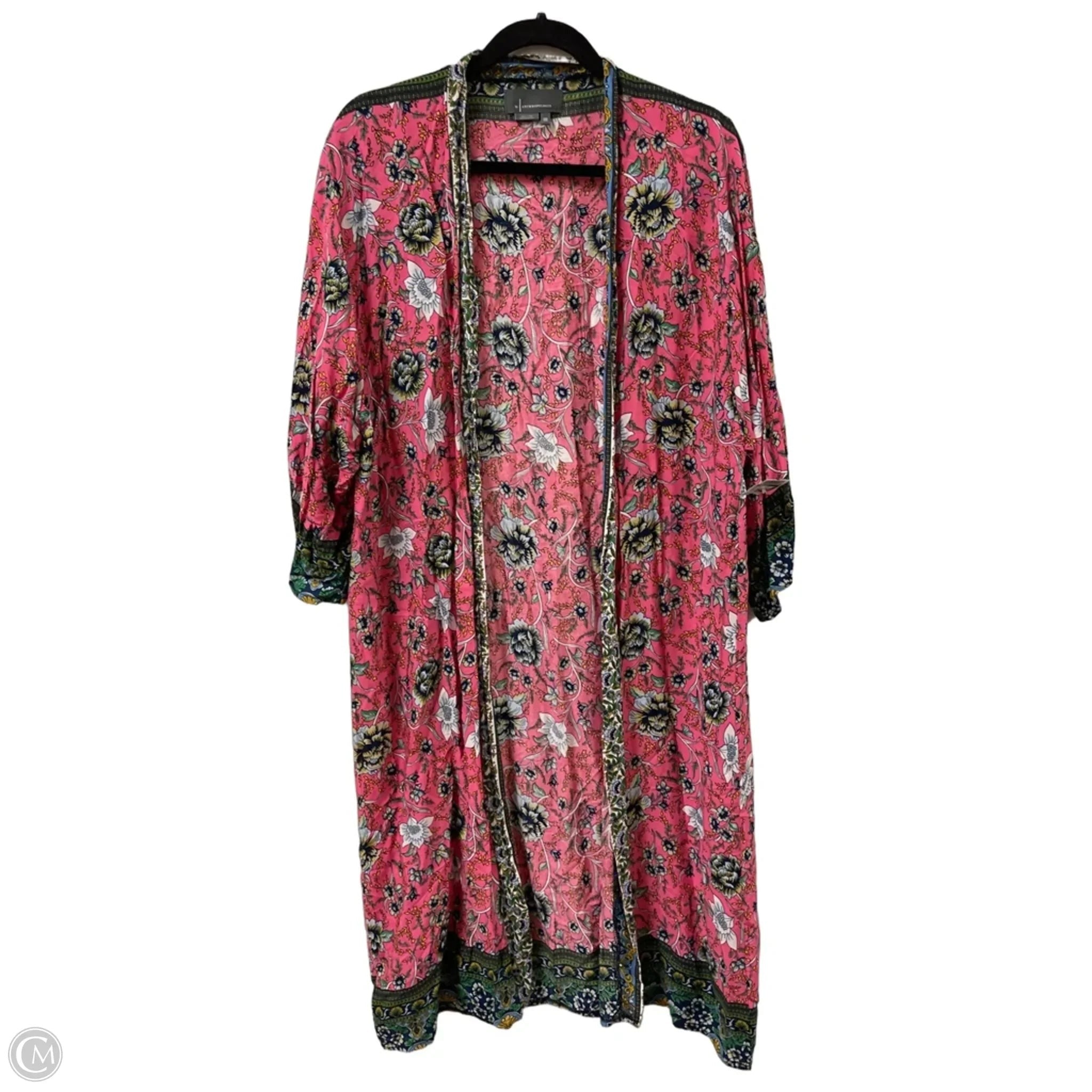 Kimono By Anthropologie In Green & Pink, Size: Osfm