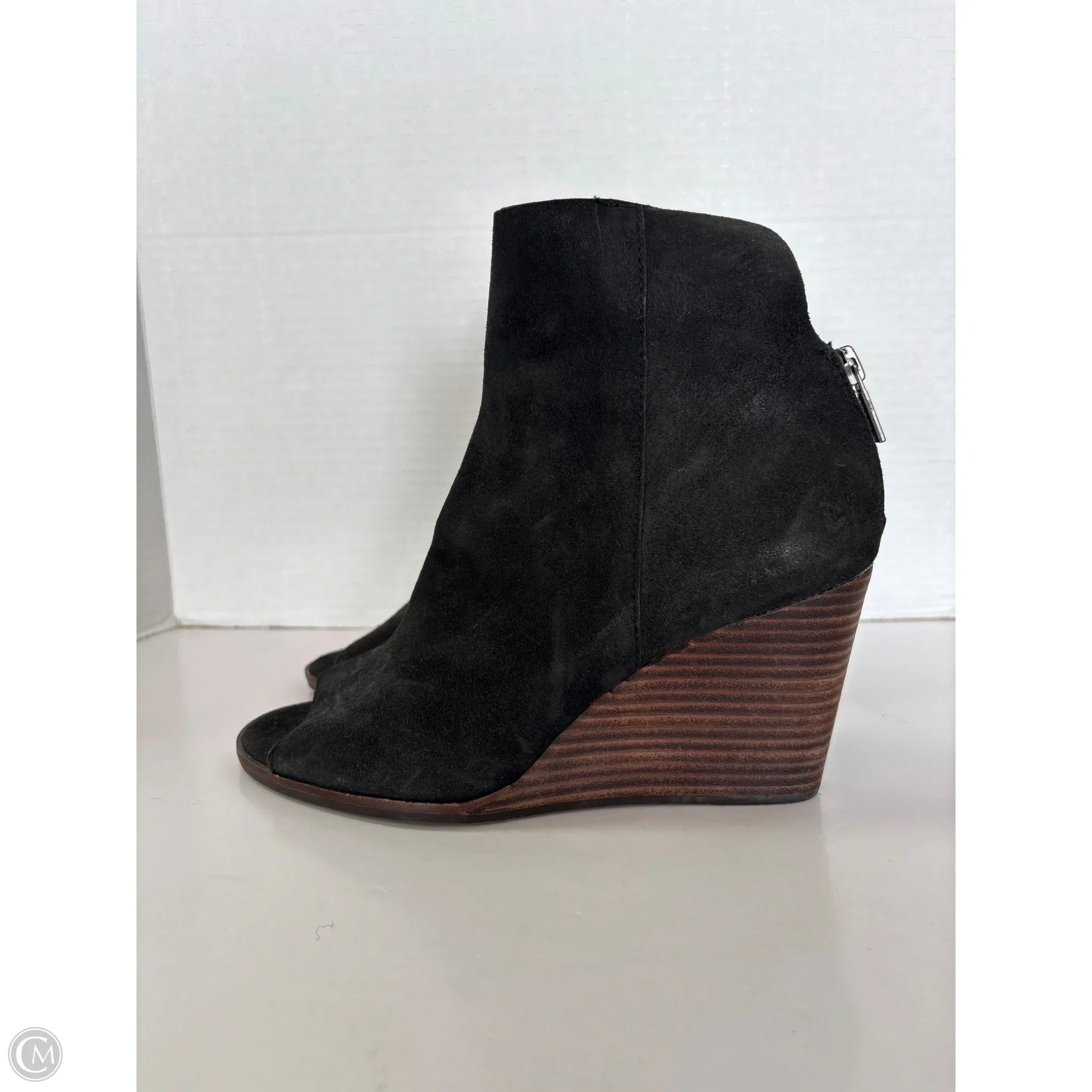 Sandals Heels Wedge By Lucky Brand In Black, Size: 8.5